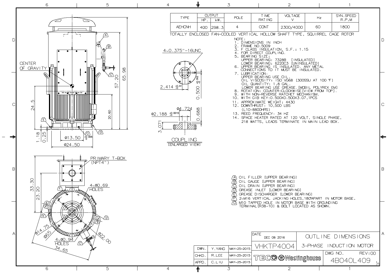 Teco VHKTP4004 Reference Drawing