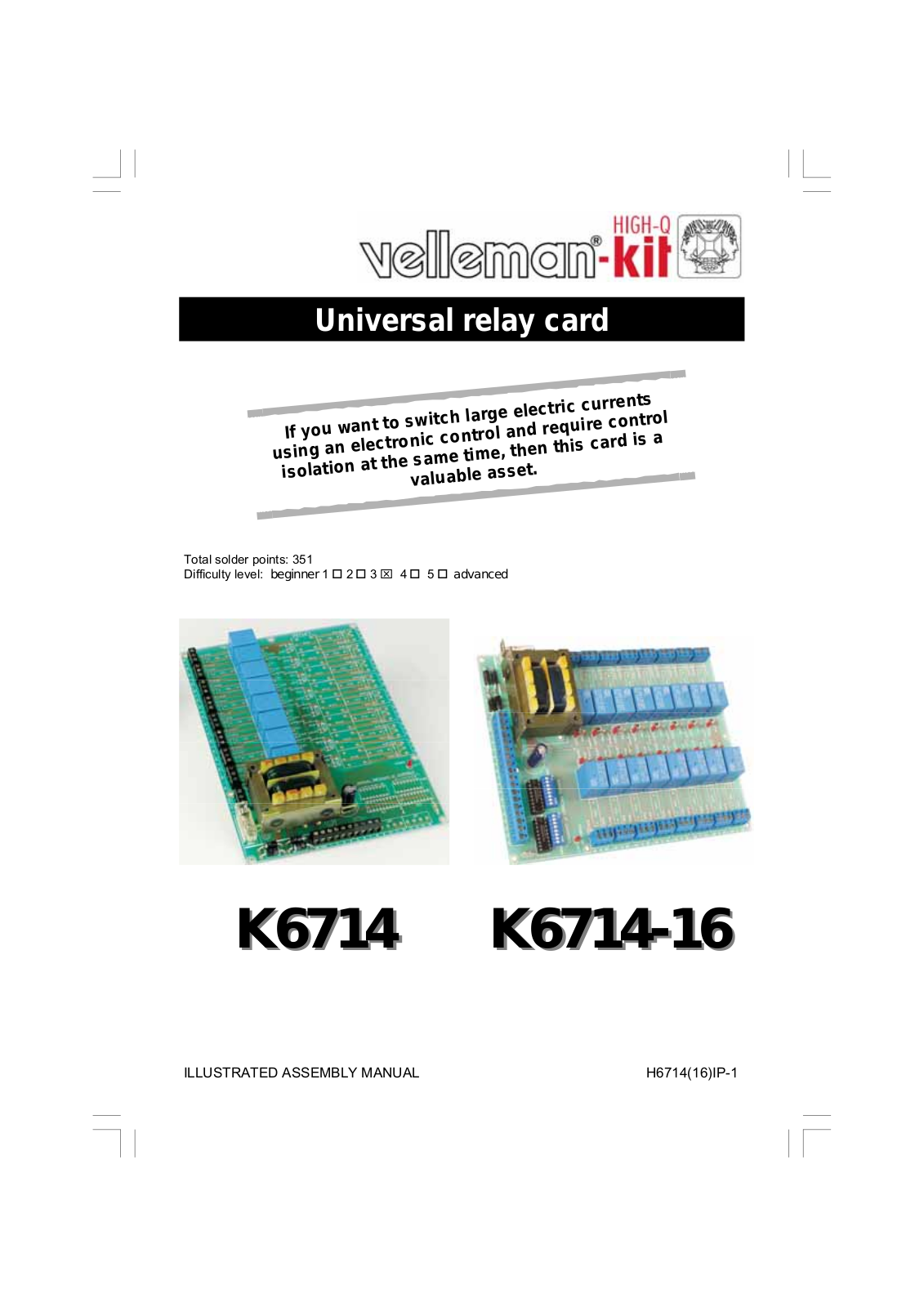 Velleman K6714 Assembly instructions