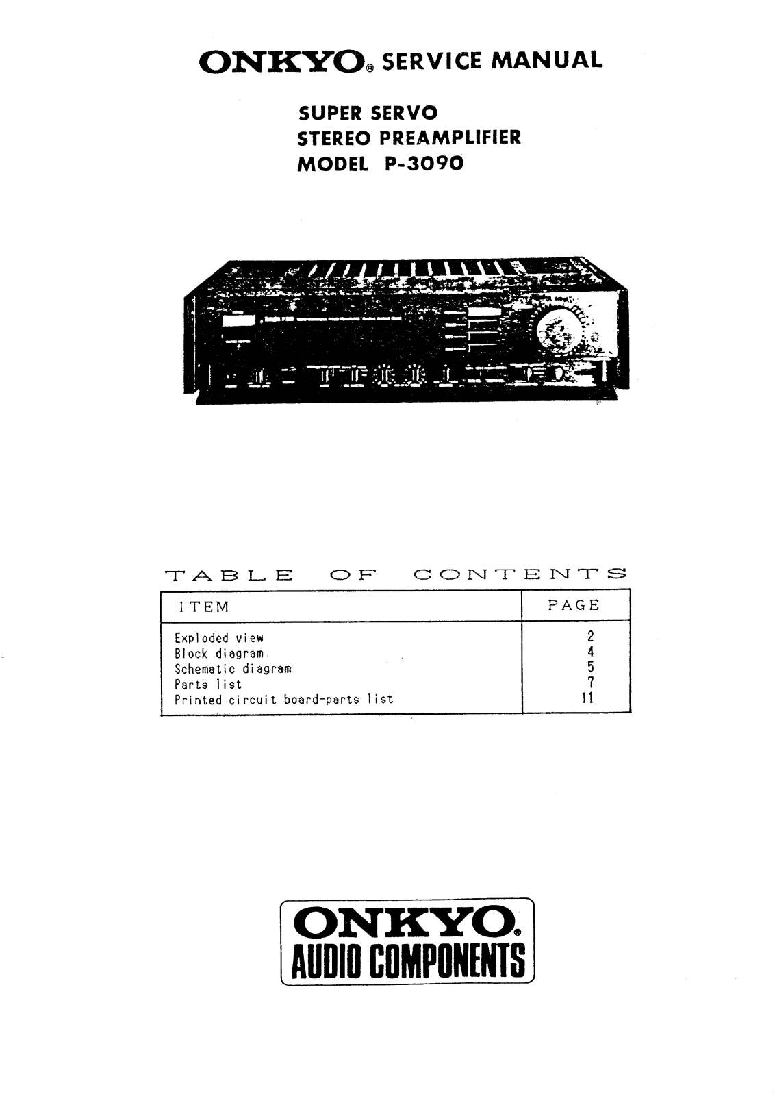 Onkyo P-3090 Service Manual