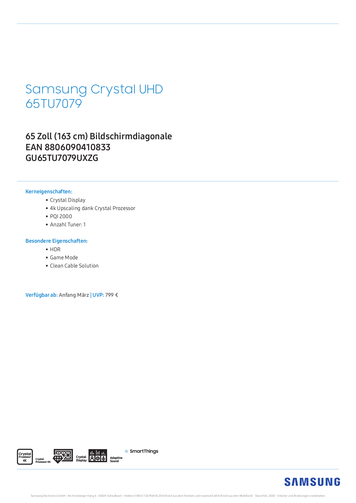 Samsung GU65TU7079 User Manual