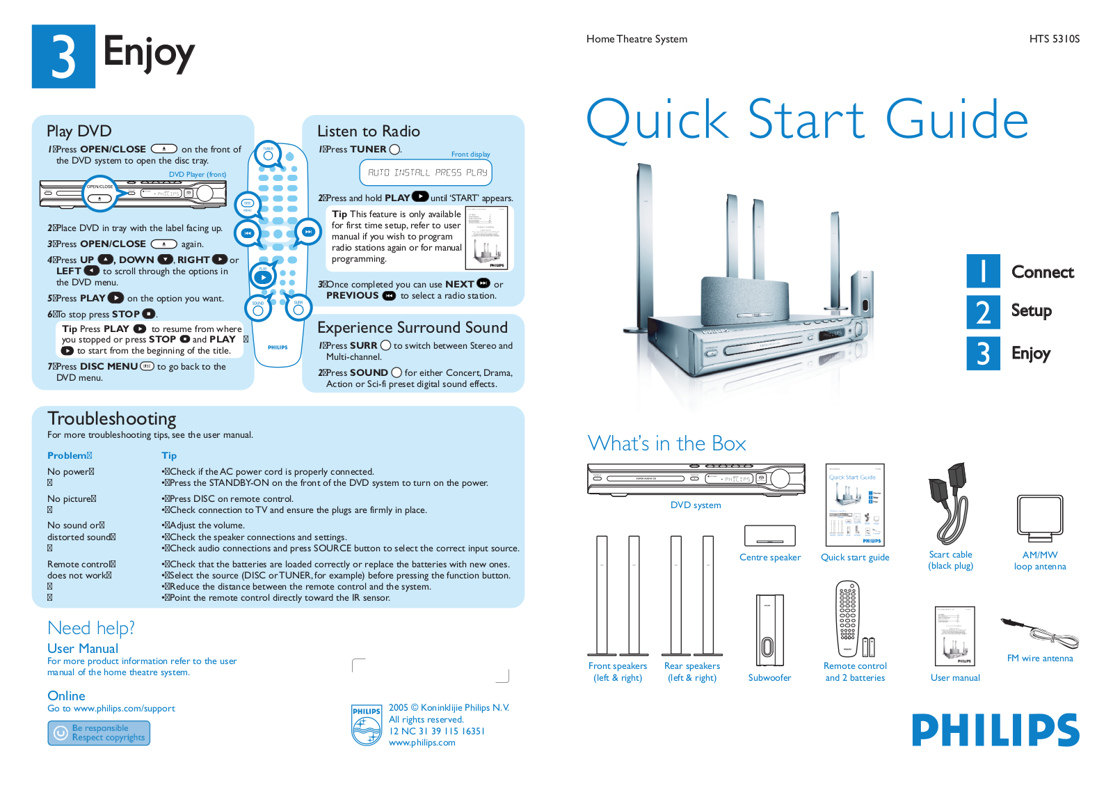 Philips HTS5310S-51 User Manual