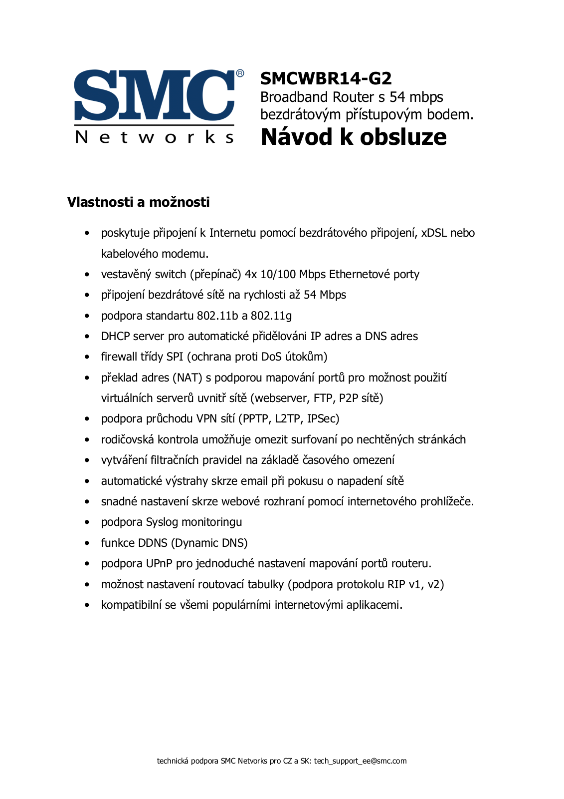 Smc SMCWBR14-G2 User Manual