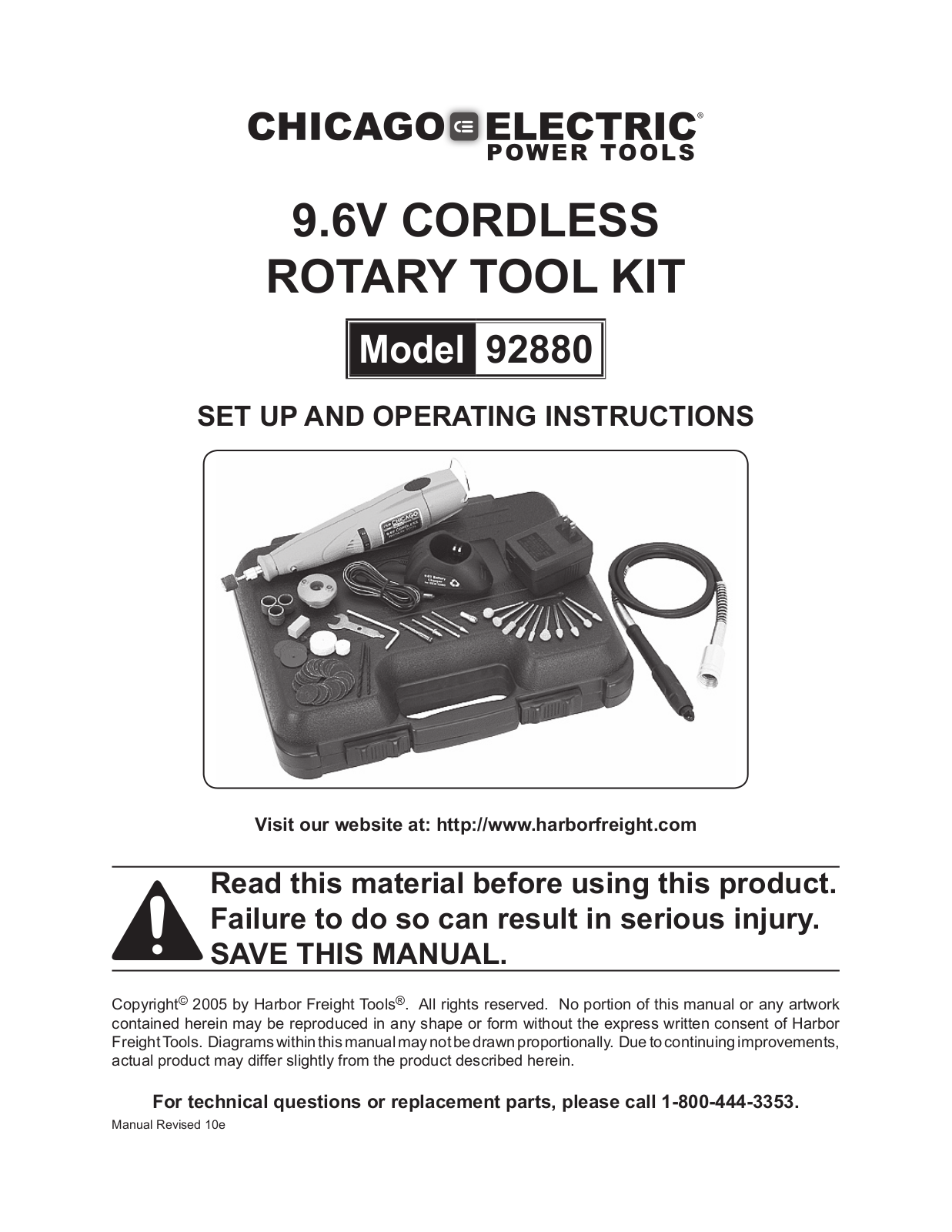 Chicago Electric 92880 User Manual