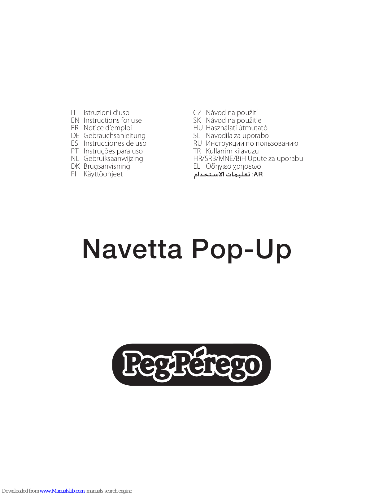 Peg-Perego Navetta Pop-Up Instructions For Use Manual