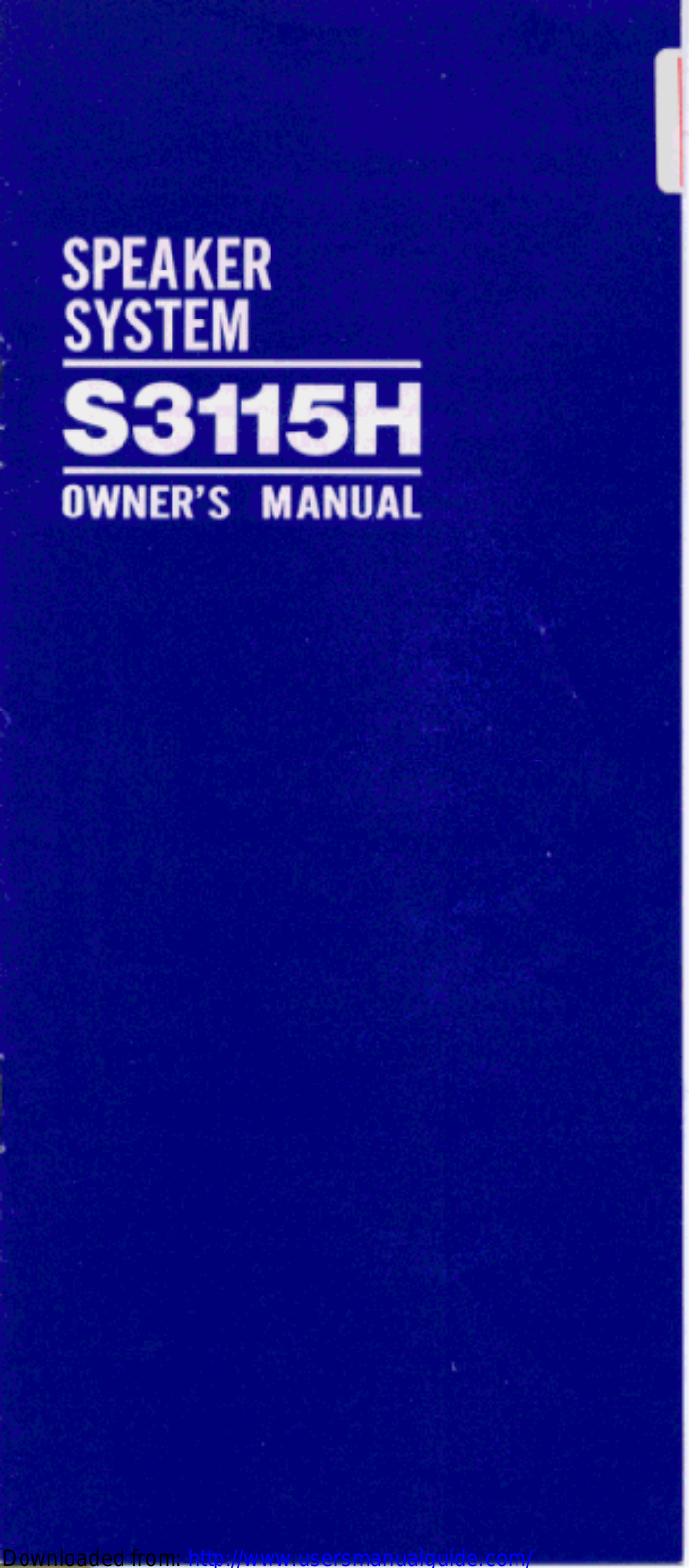 Yamaha Audio S3115H User Manual