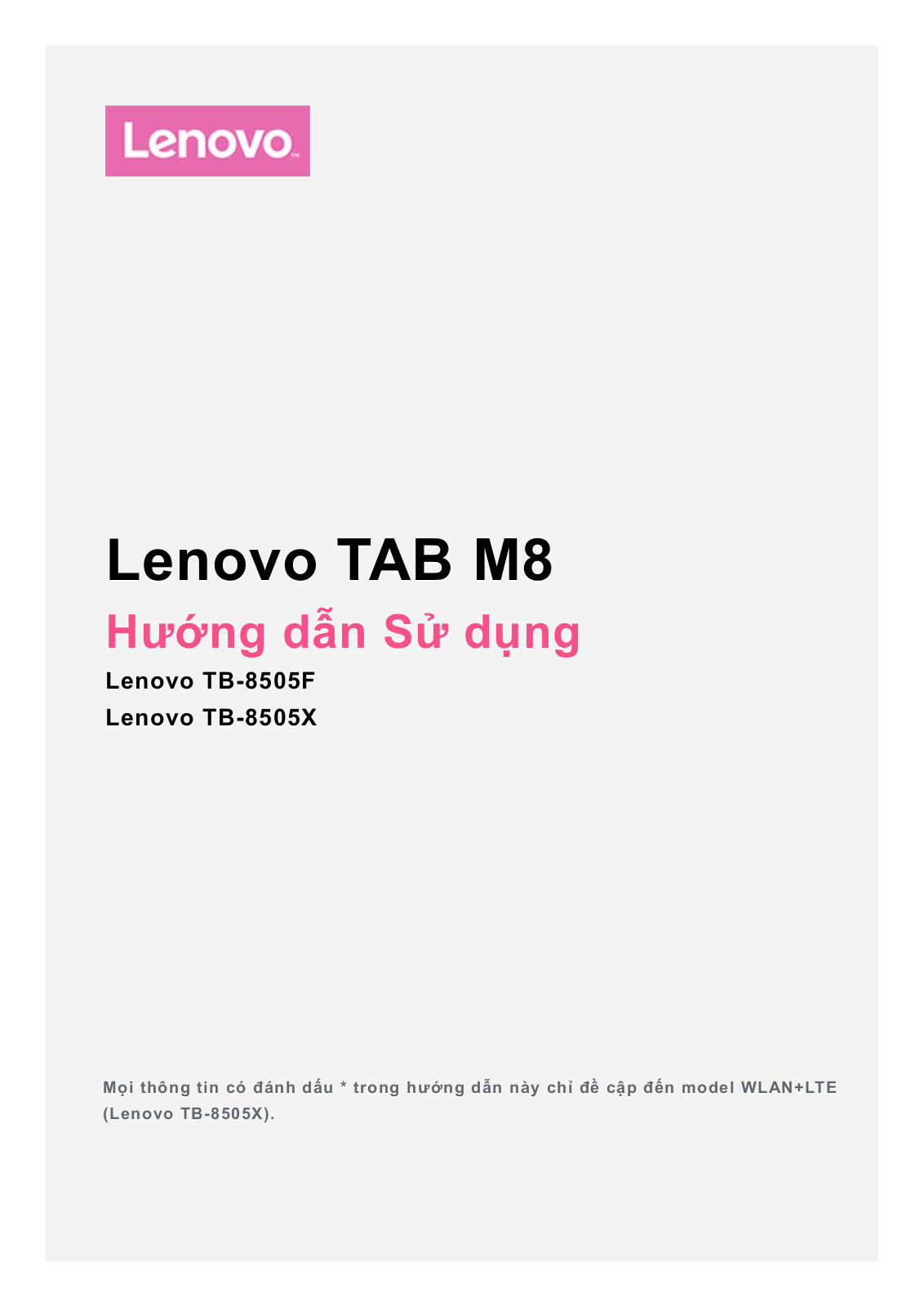 Lenovo TAB M8 User Guide