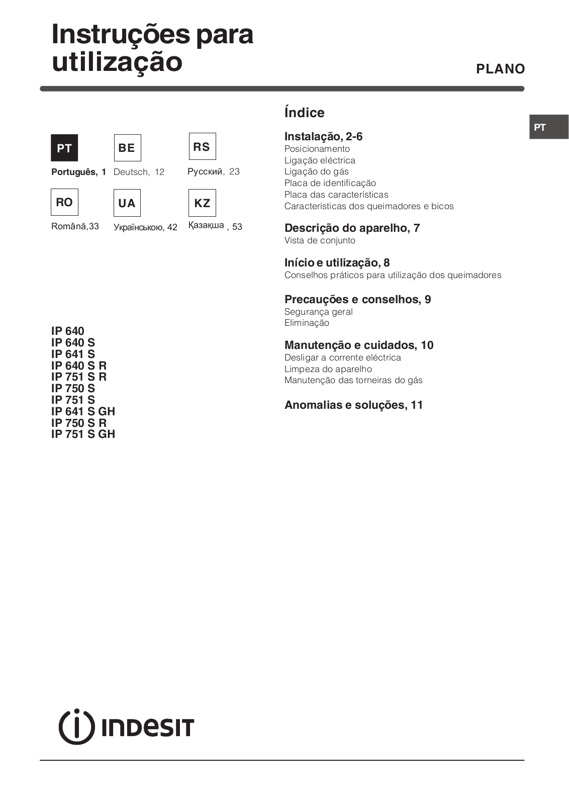 Indesit IP 640 S IX User Manual