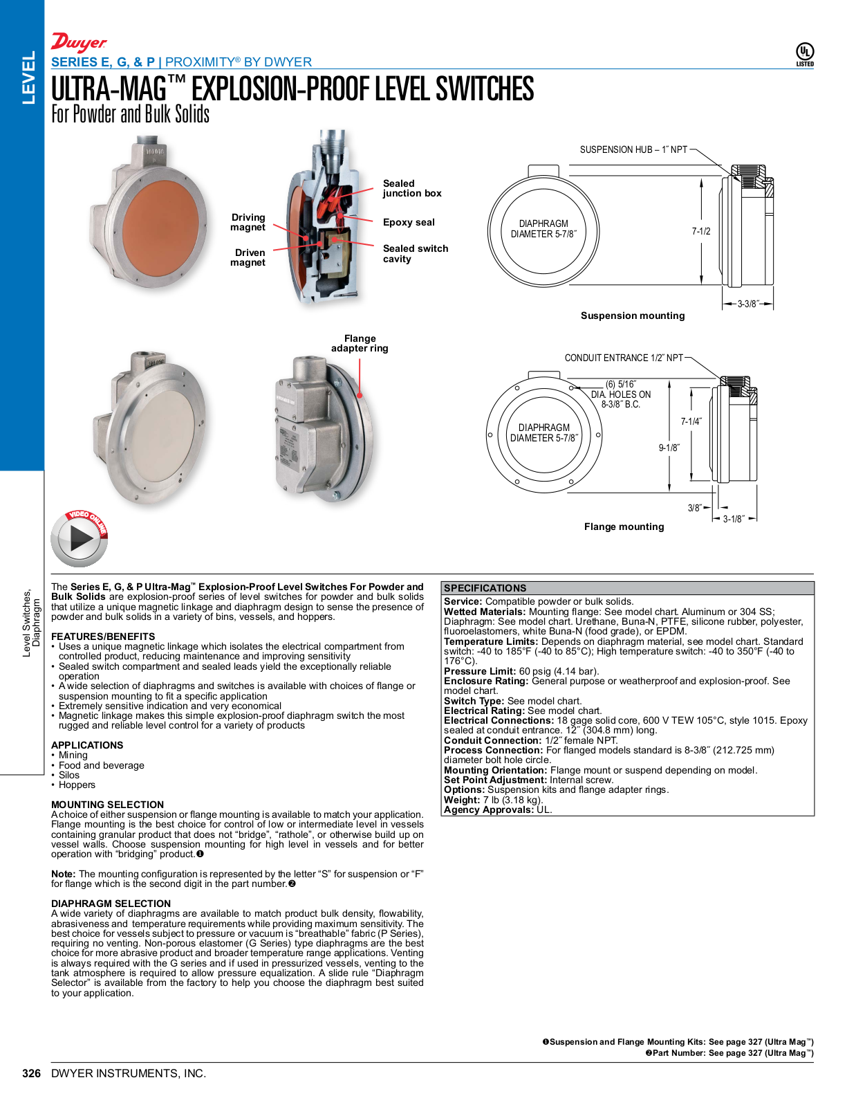 Dwyer Instruments SERIES E, SERIES G, SERIES P Catalog Page