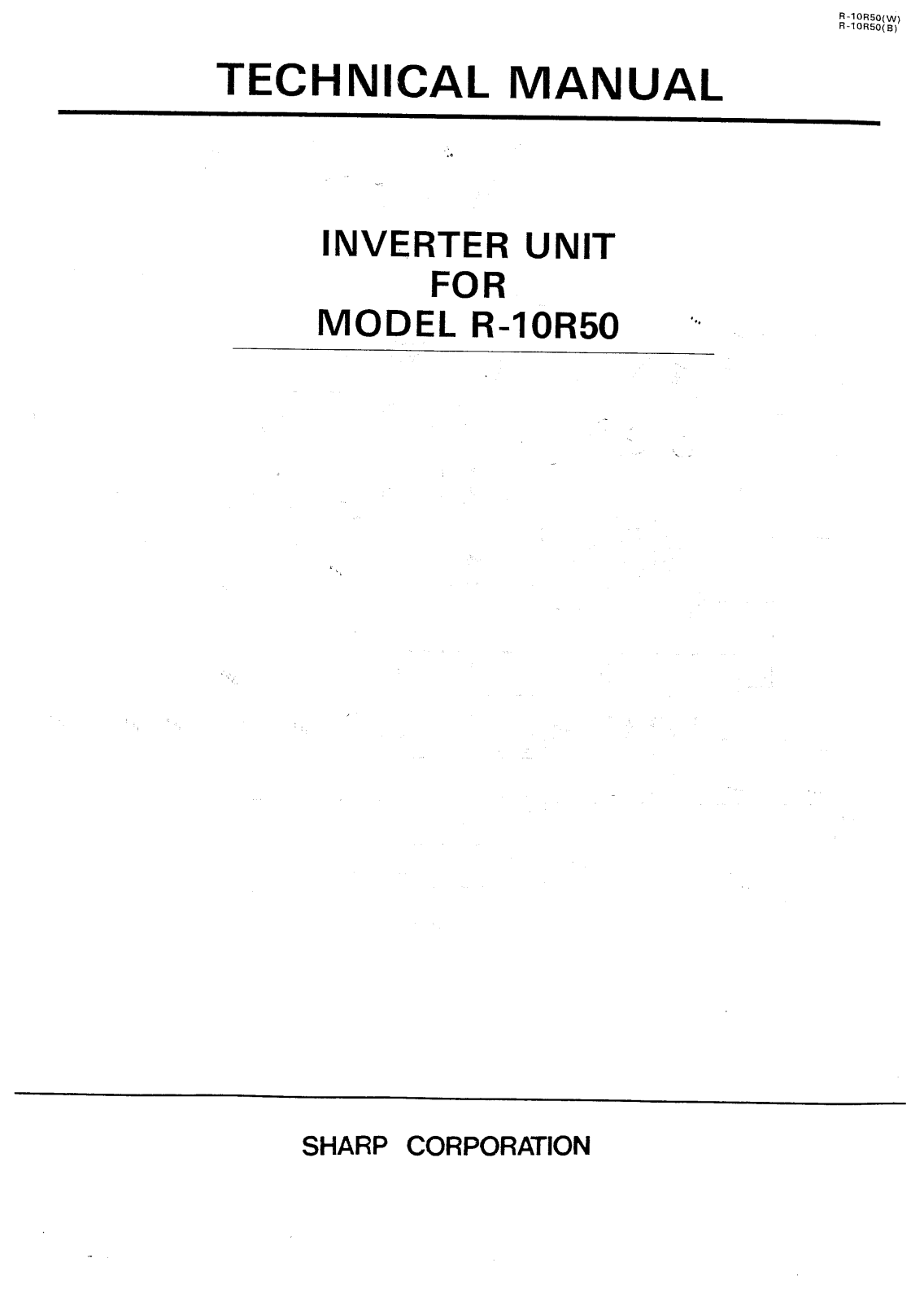 Sharp R-10R50 Schematic