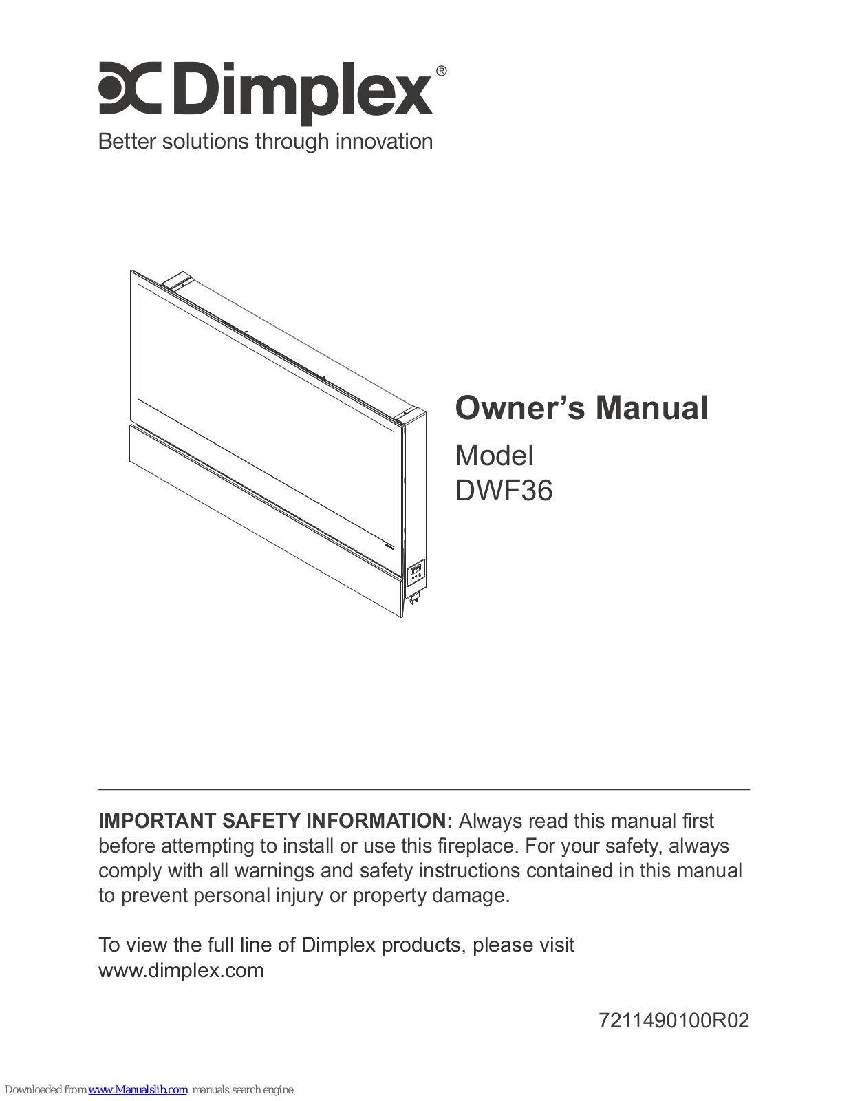 Dimplex DWF36 Owner's Manual