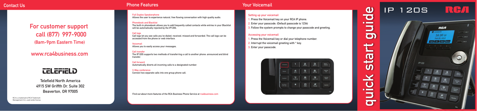 RCA IP120S Quick Start Guide