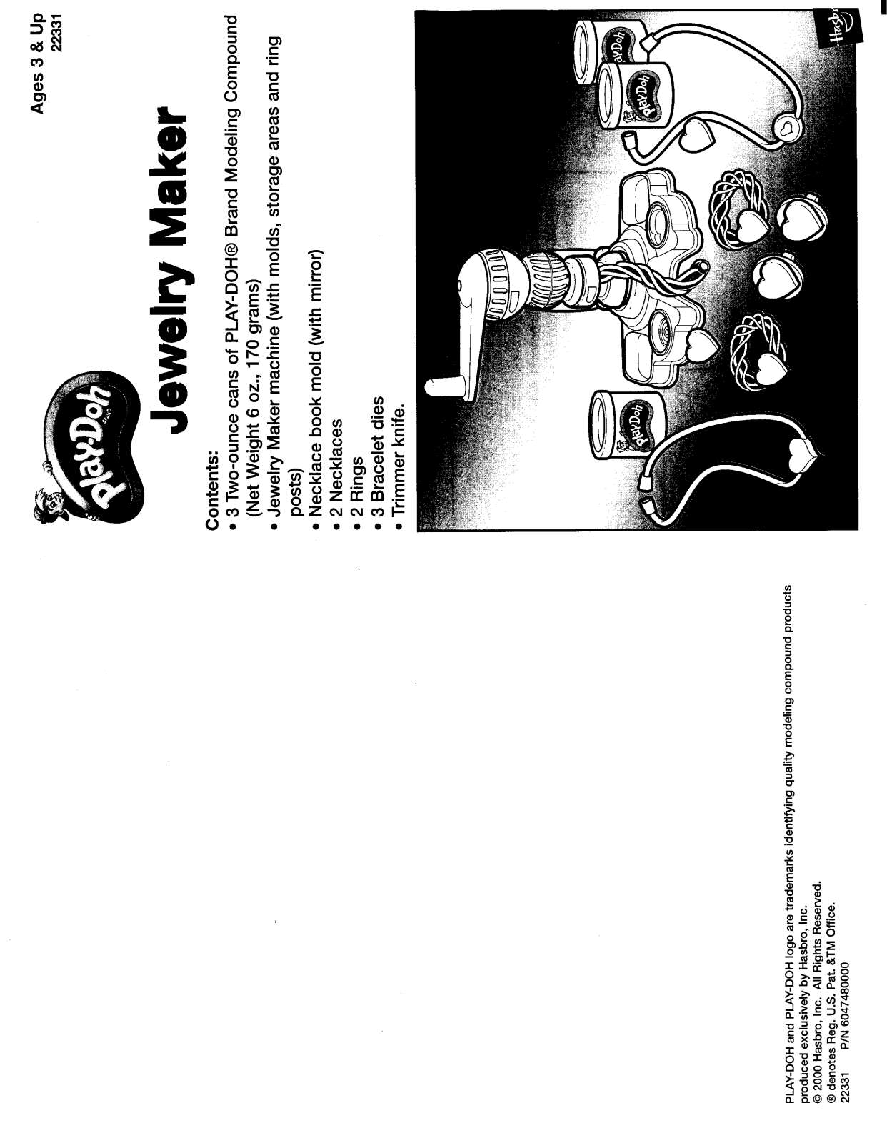 HASBRO Play-Doh Jewelry Maker User Manual