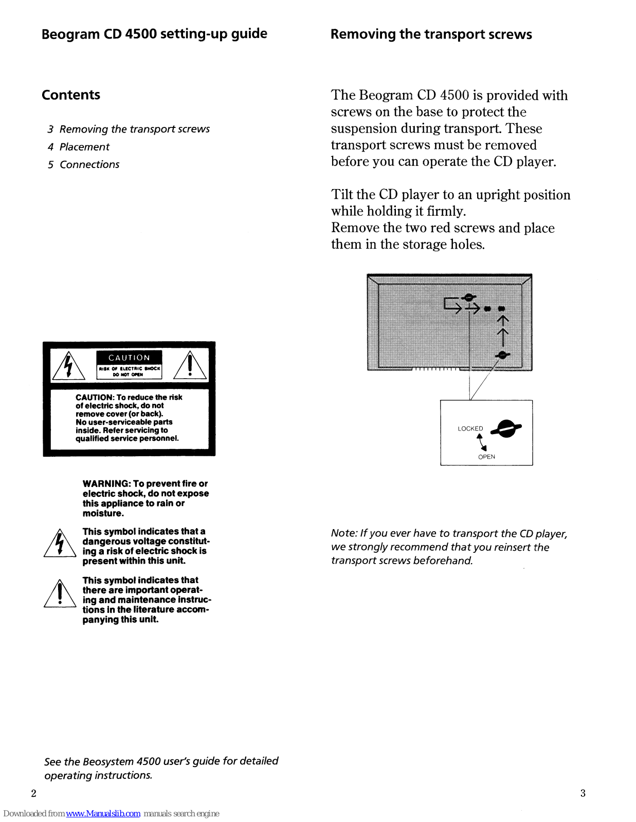 Beogram CD 4500 Setting-up Manual - ManualMachine.com
