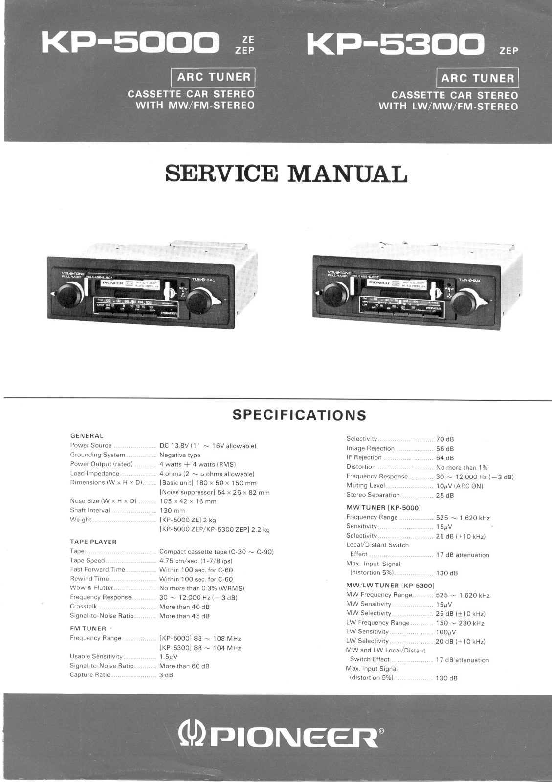 Pioneer KP-5000, KP-5300 Service Manual