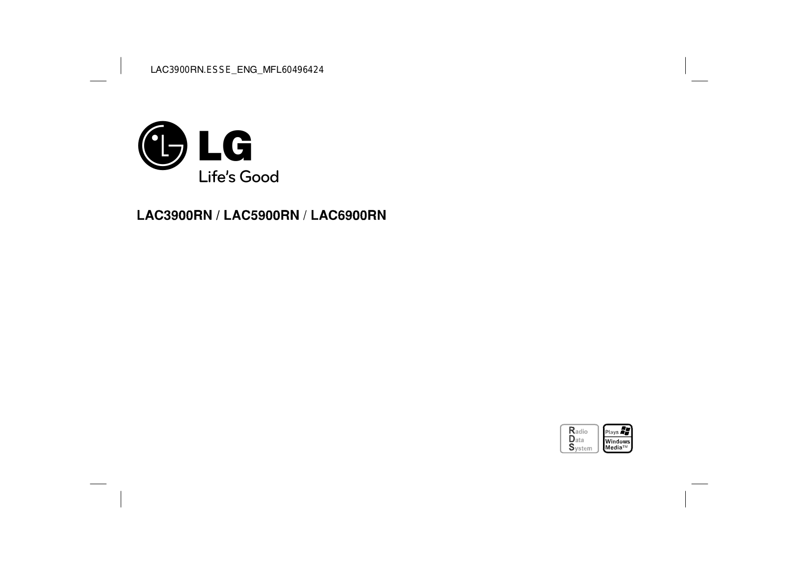 Lg LAC3900RN, LAC5900RN, LAC6900RN User Manual