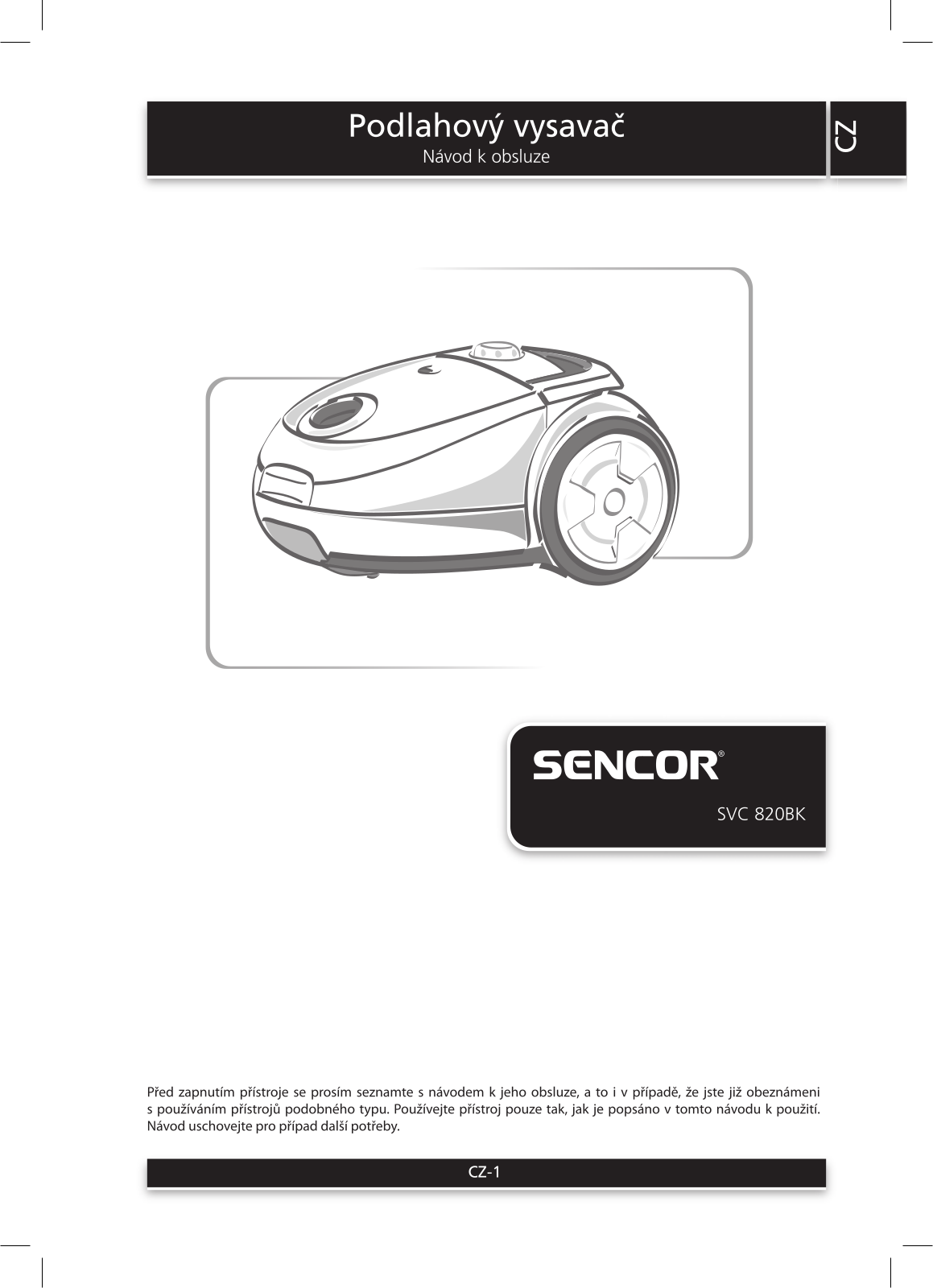 Sencor SVC 820BK User Manual