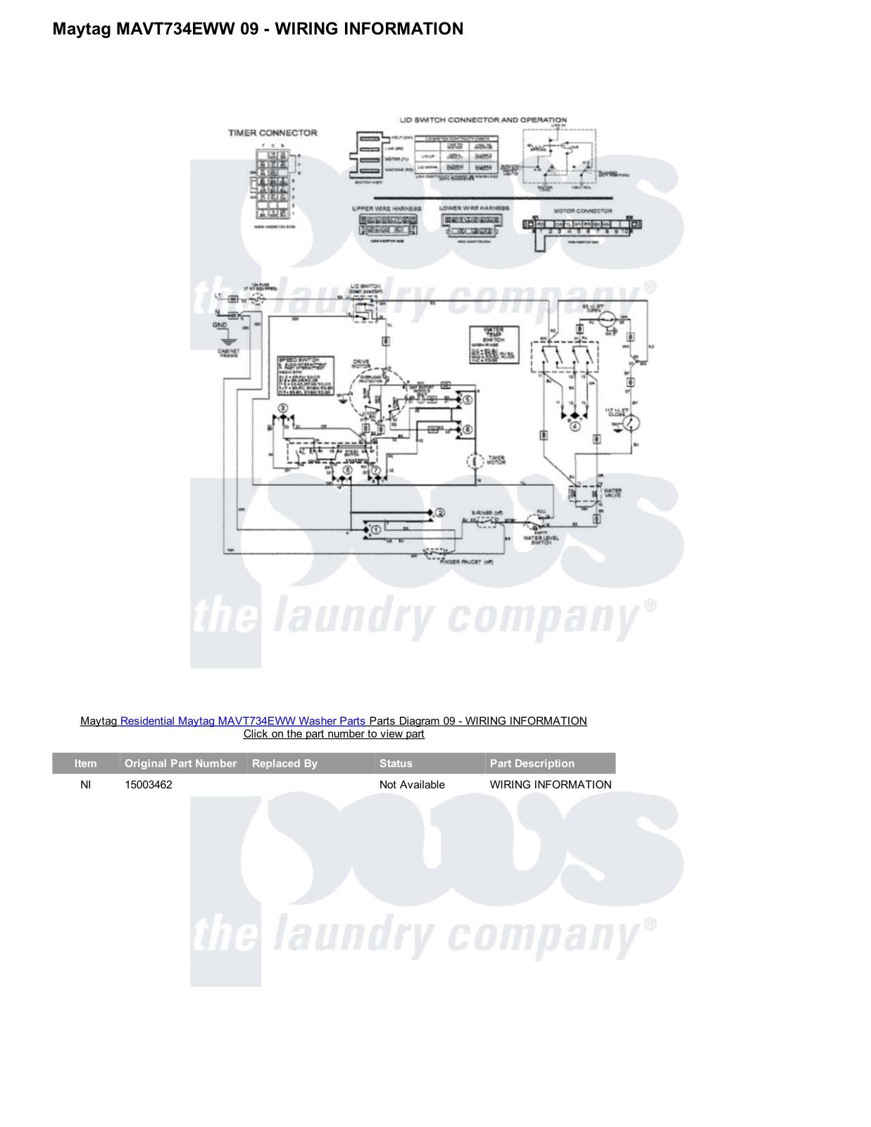 Maytag MAVT734EWW Parts Diagram