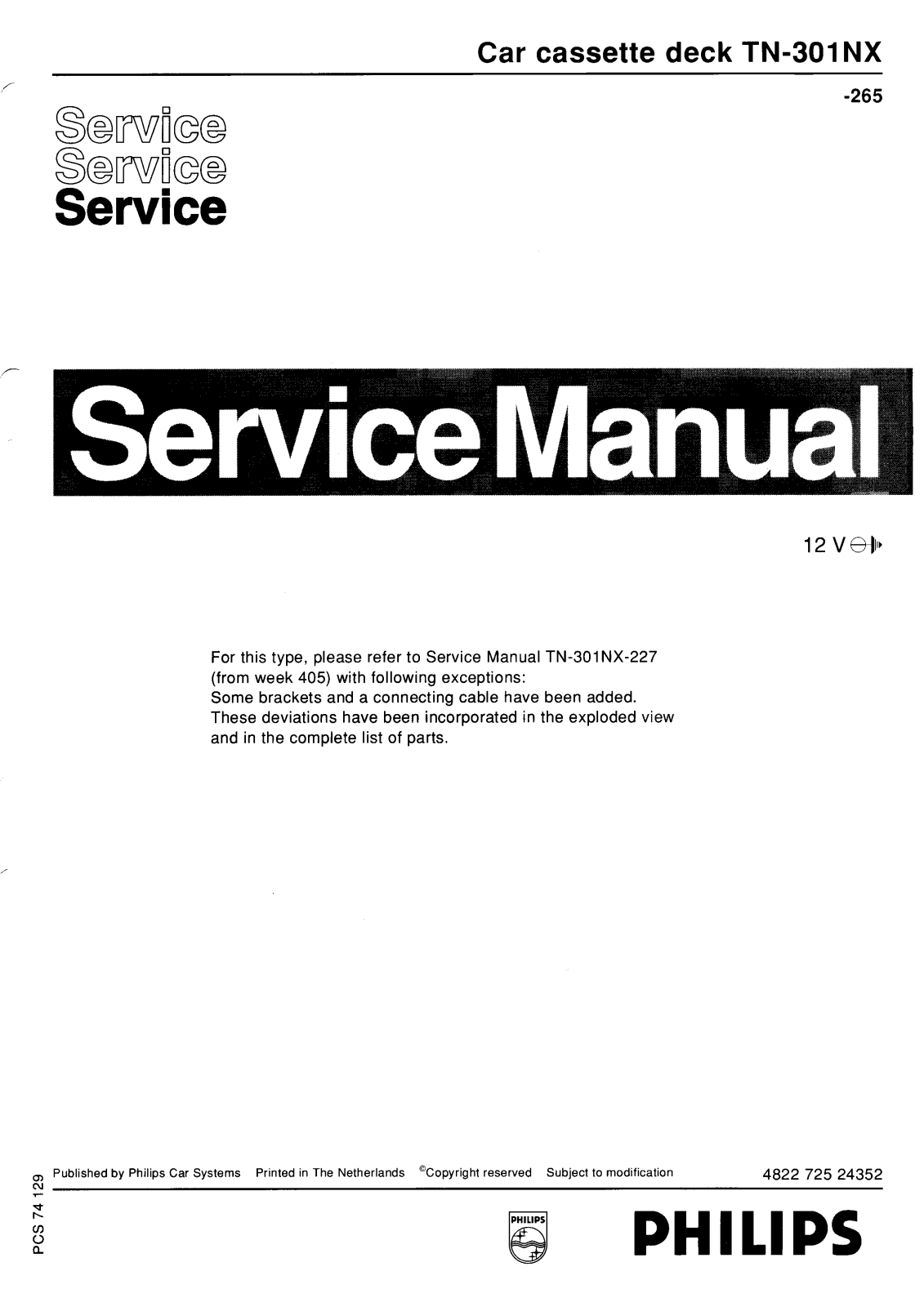 Philips TN301NX-265 Service Manual