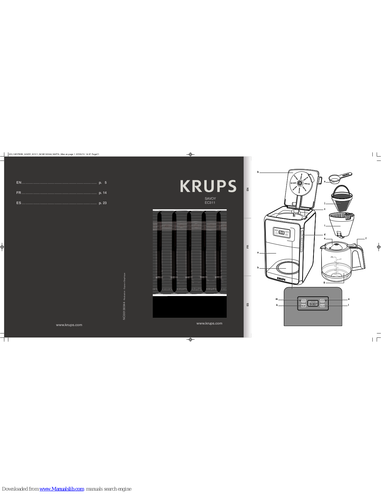 Krups SAVOY EC311 User Instructions