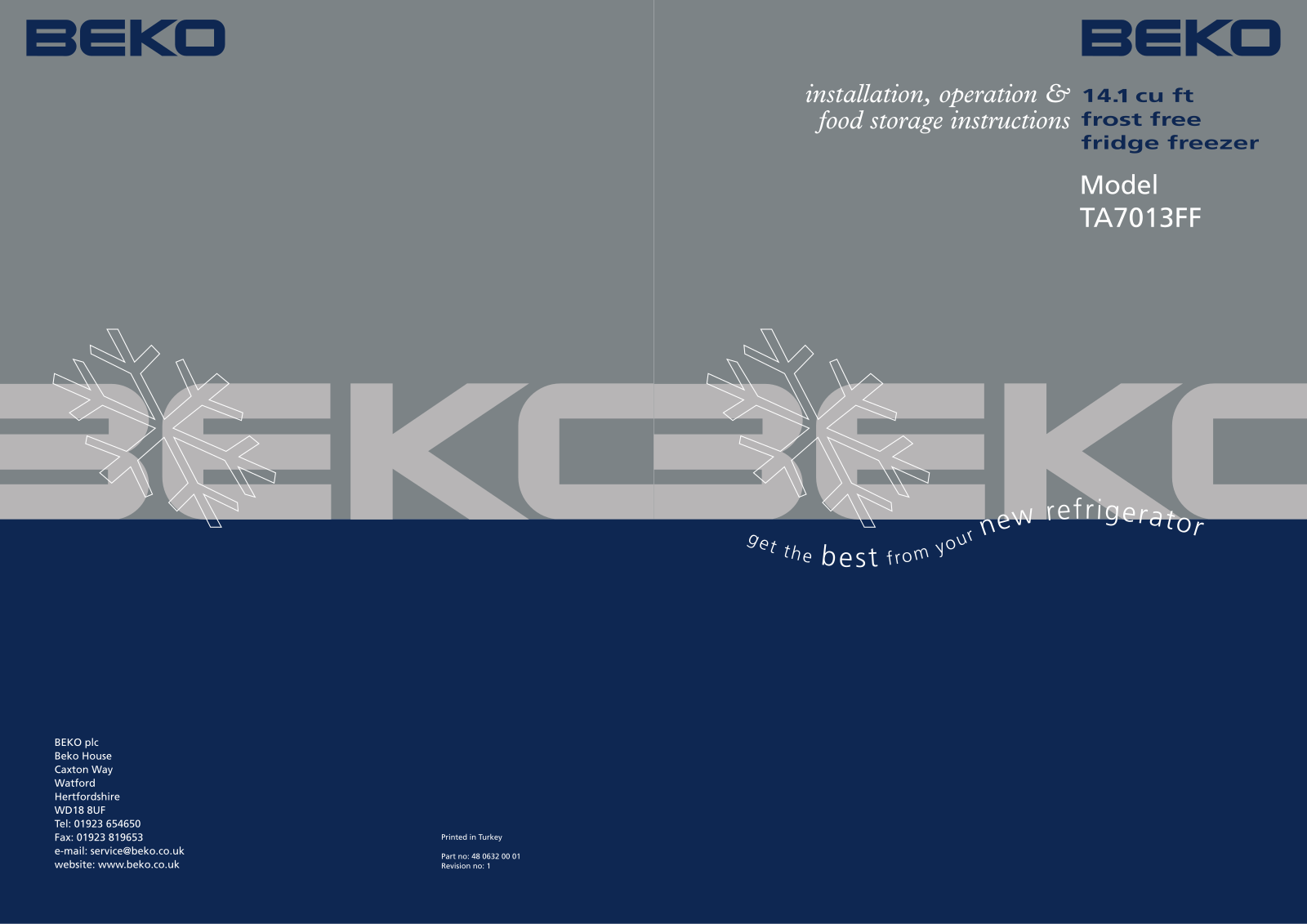 Beko TA7013FF User Manual