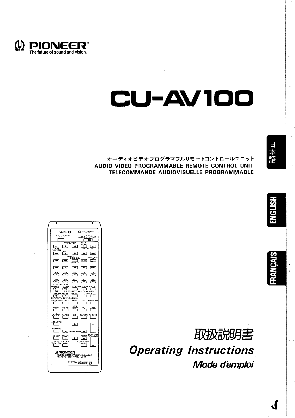 PIONEER CU-AV100 User Manual