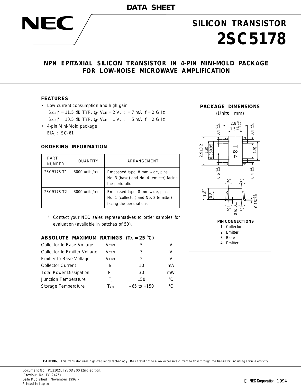 NEC 2sc5178 Datasets - ManualMachine.com