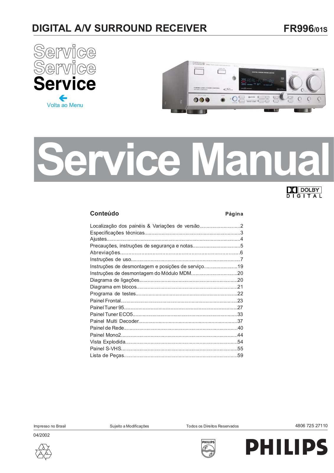 Philips FR996 Schematic