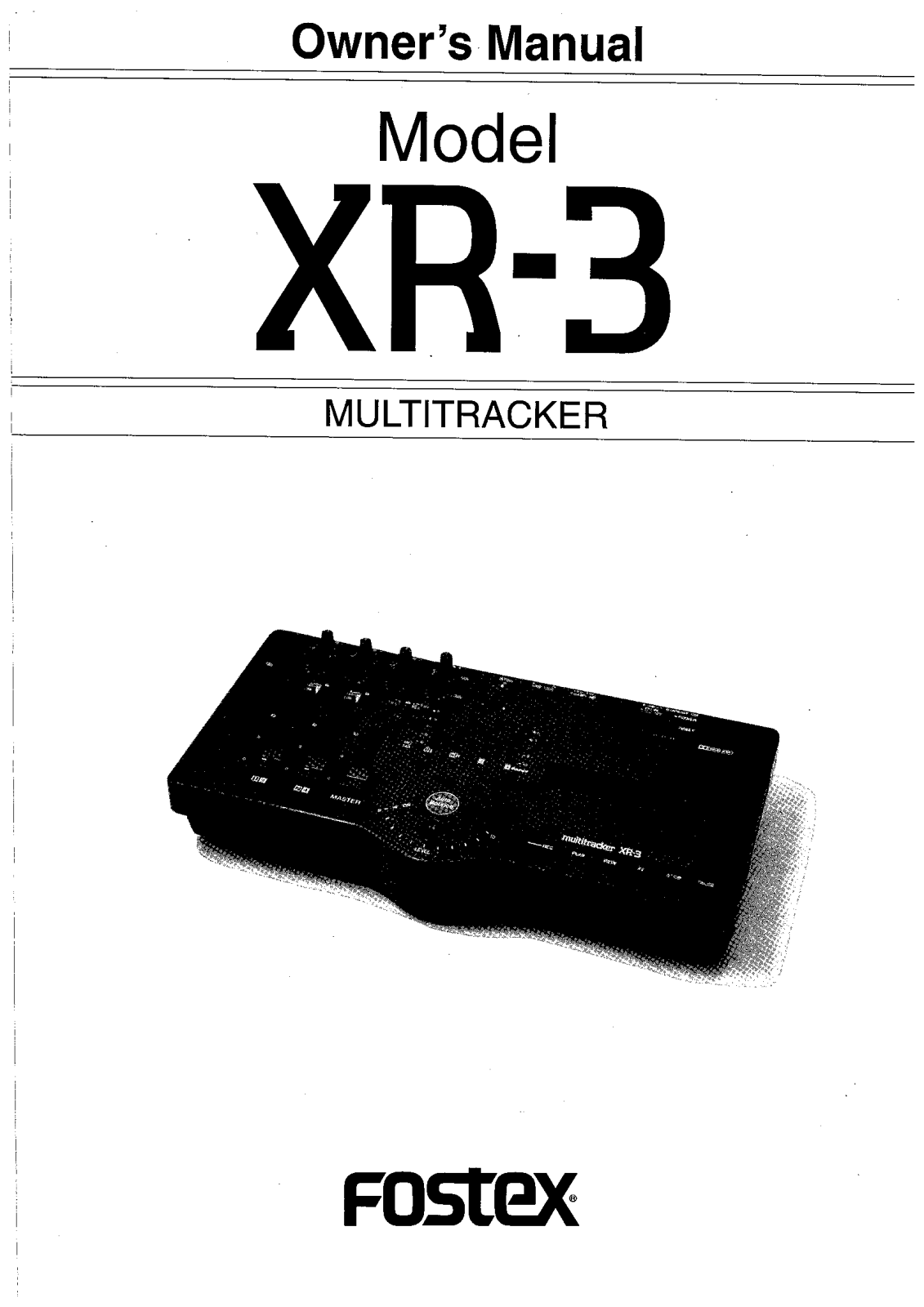 Fostex XR-3 User Manual