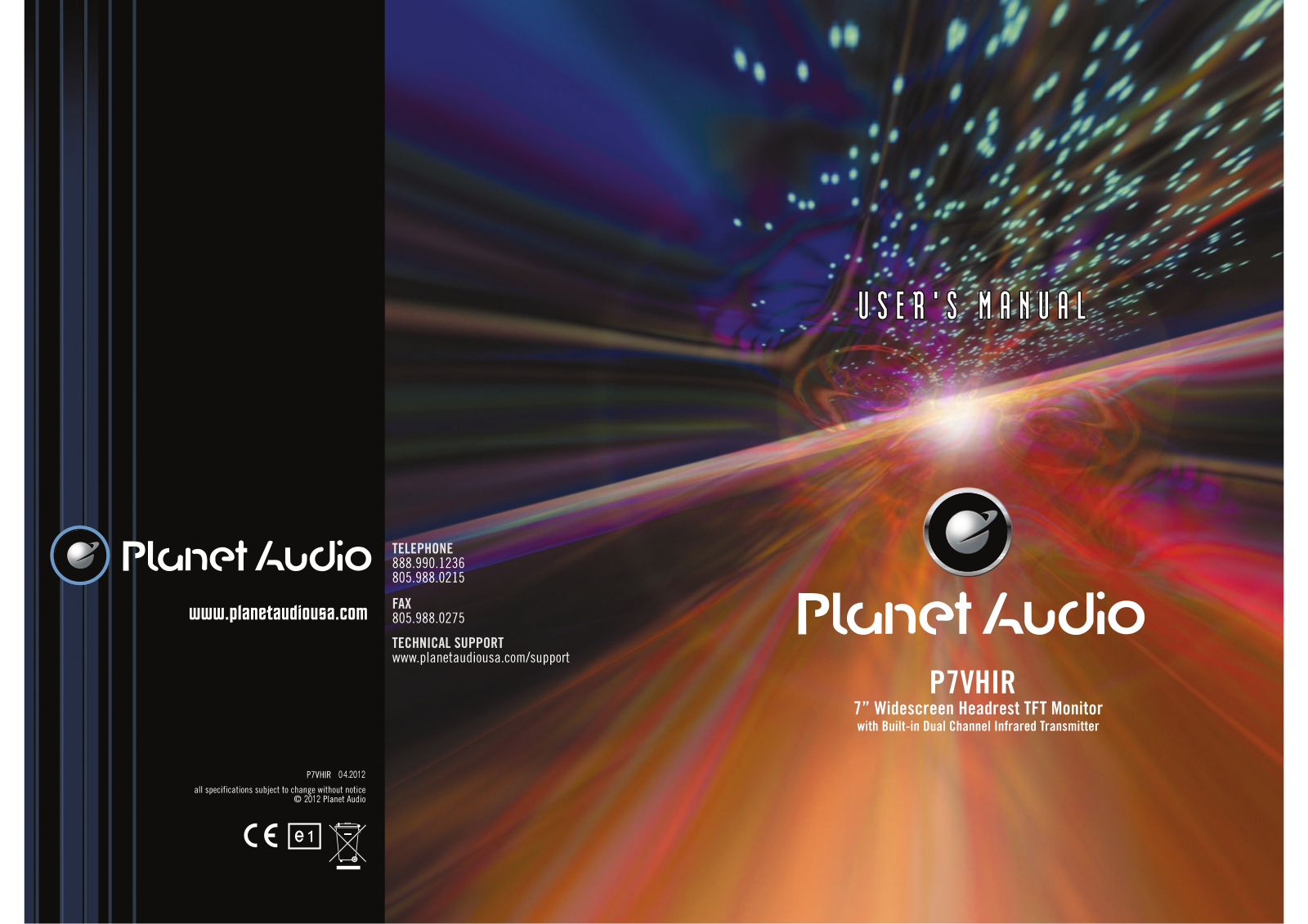 Planet Audio P7VHIR User Manual