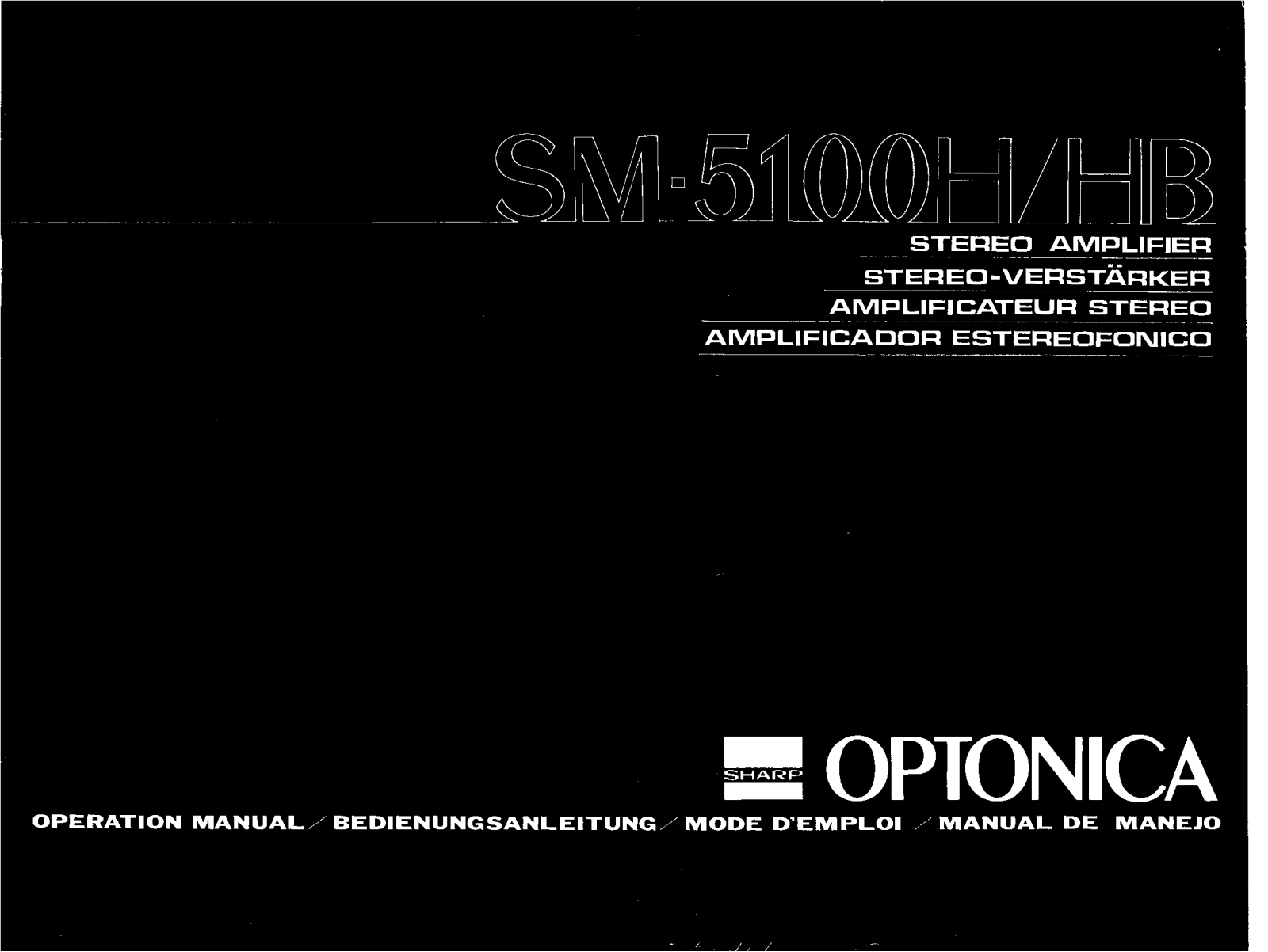 Sharp SM-5100H, SM-5100HB User Manual