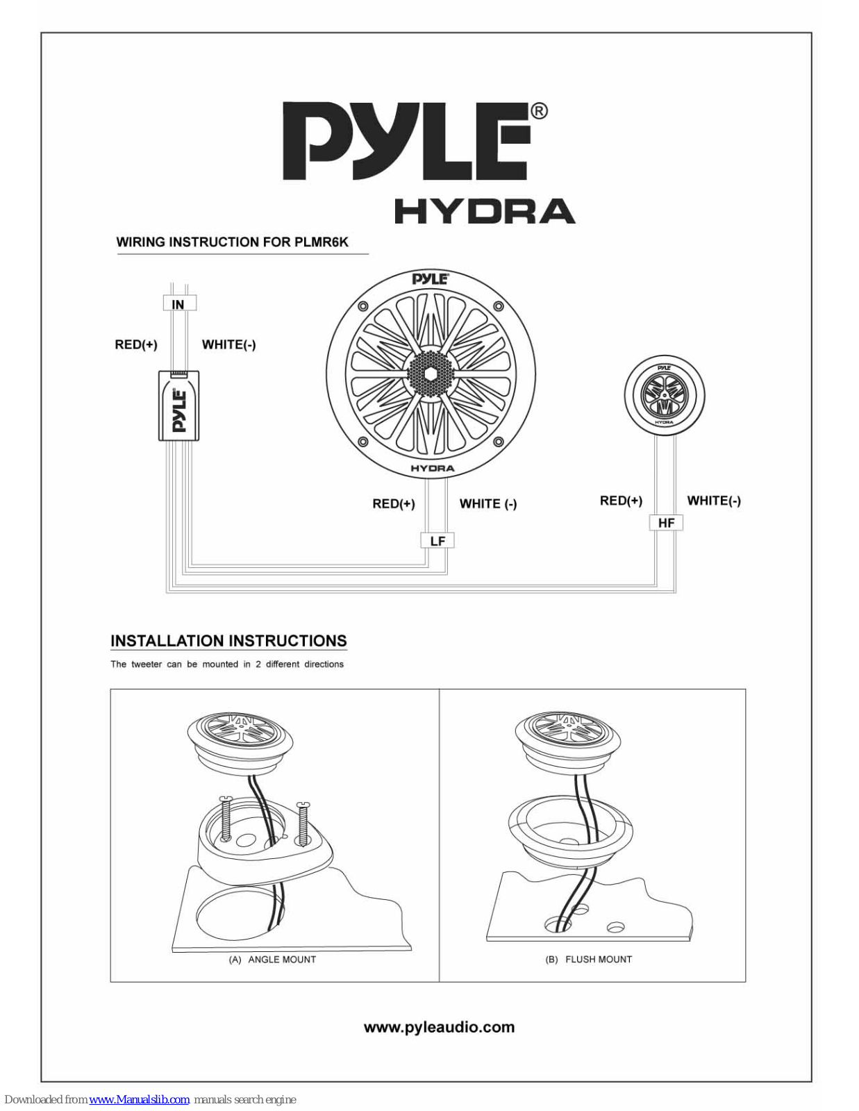 pyle Hydra PLMR6K Installation Manual