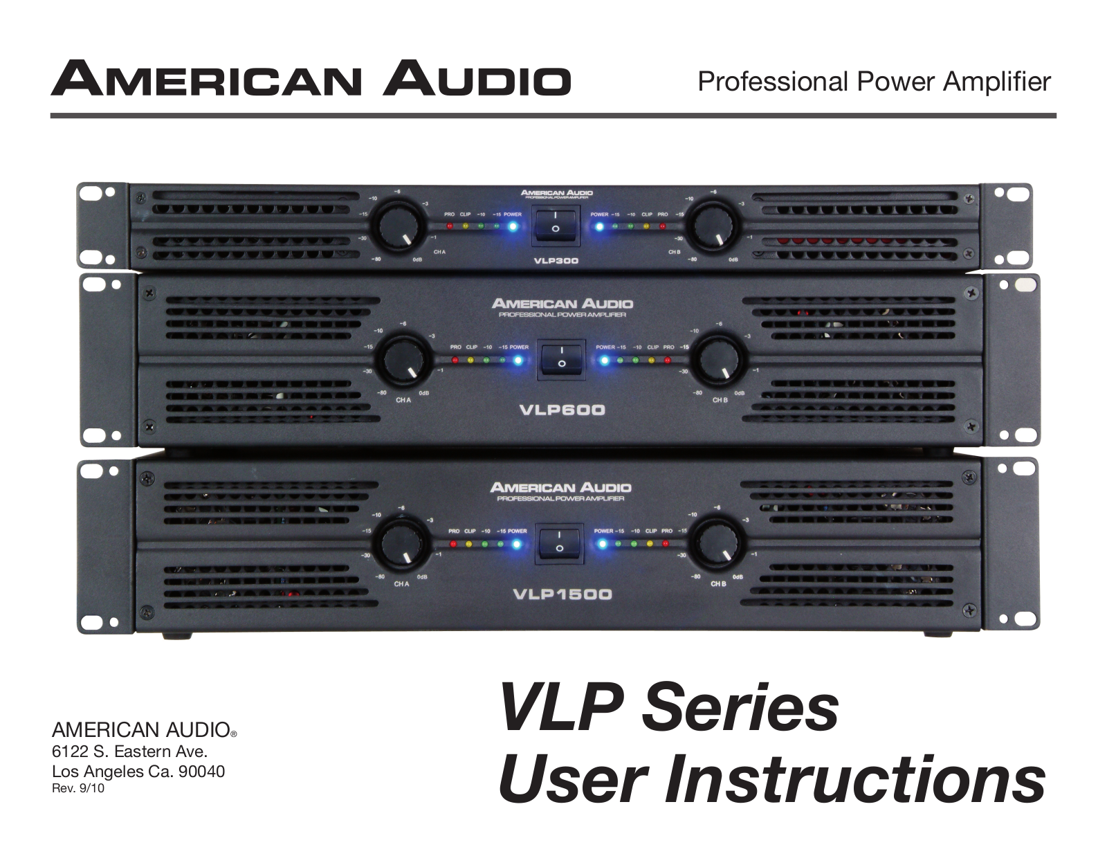 American Audio VLP1500 User Manual