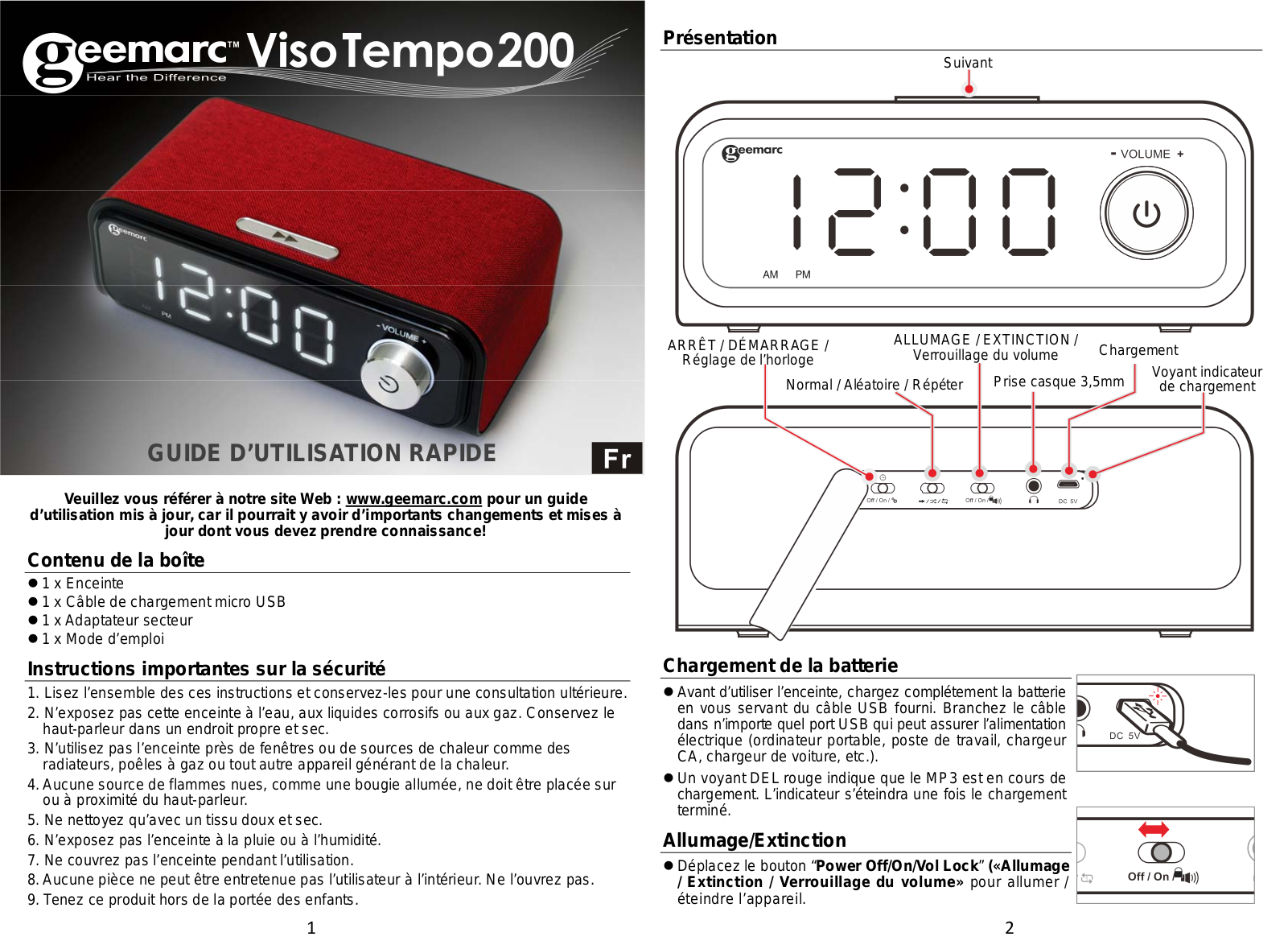 Geemarc VisoTempo200 User guide