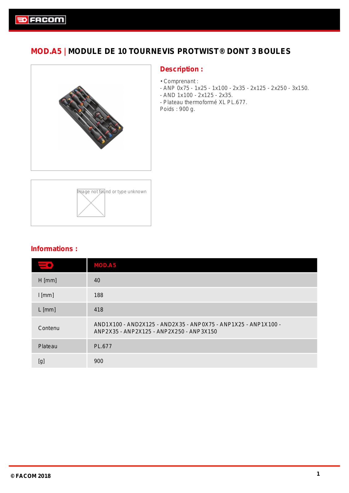 Facom MOD.AT5PB Specification - ManualMachine.com