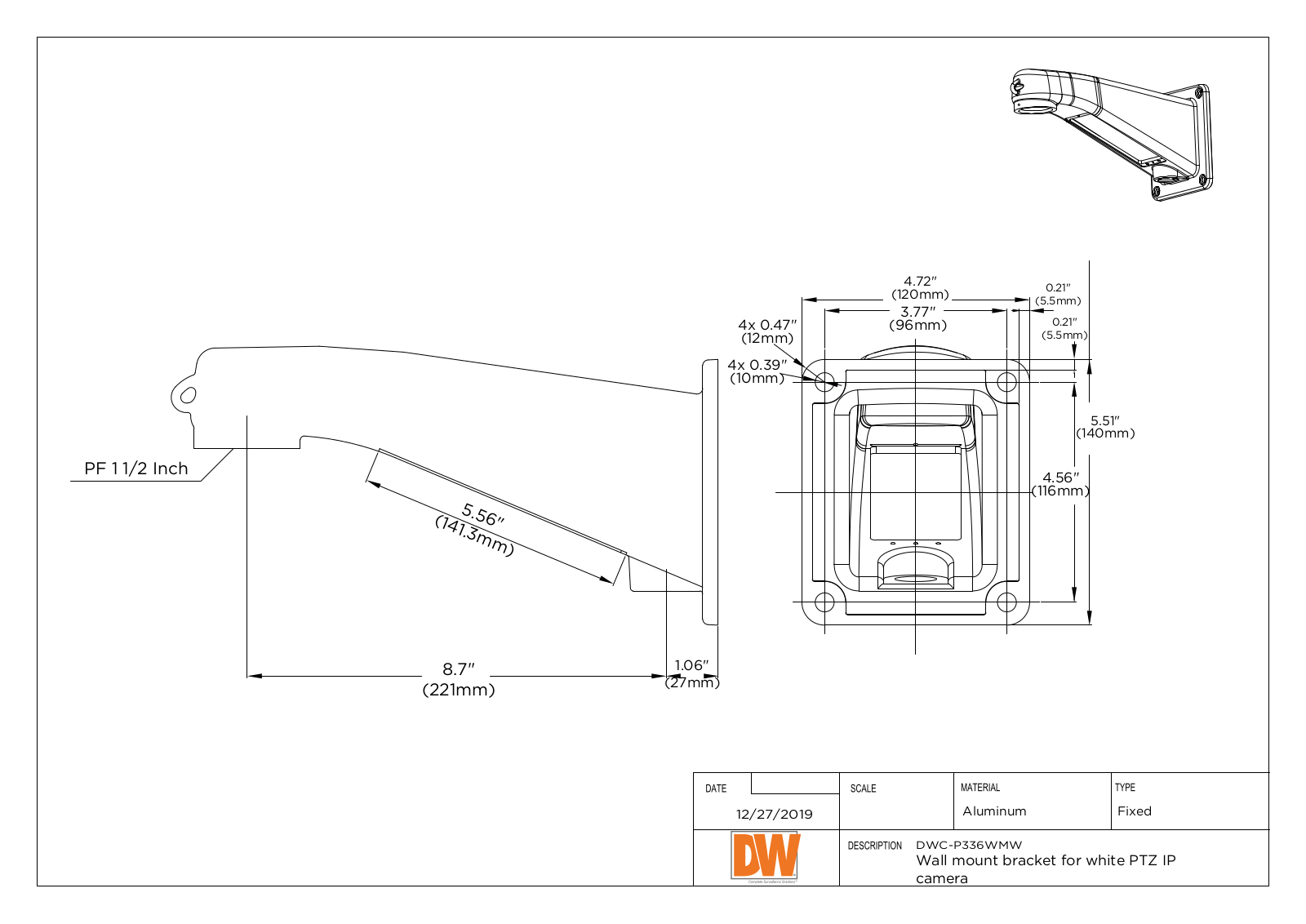 Digital Watchdog DWC-P336WMW Specsheet