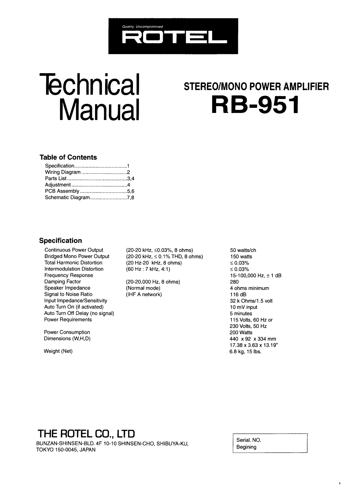 Romal RB-951, RB-951 Service manual