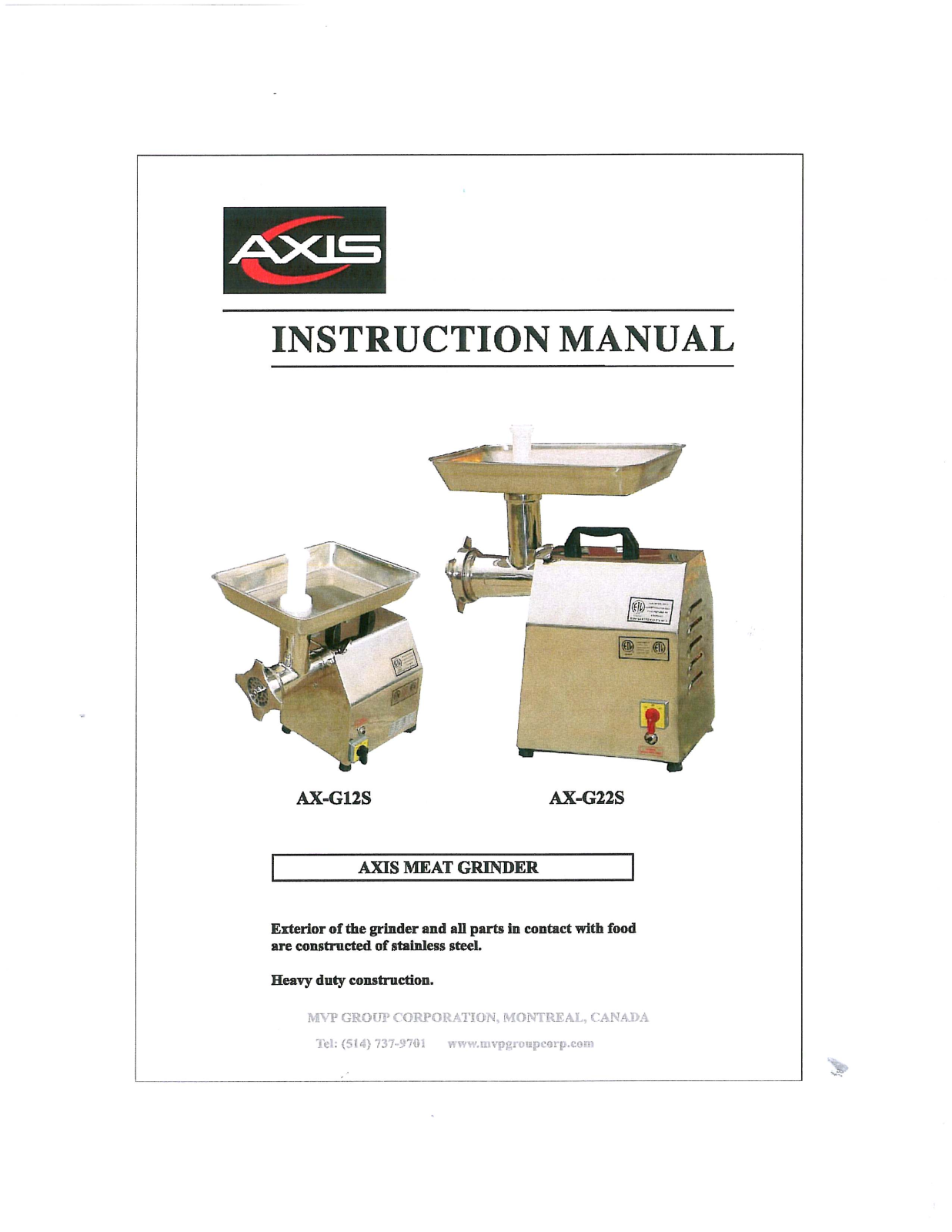 Axis AX-G12S Installation  Manual