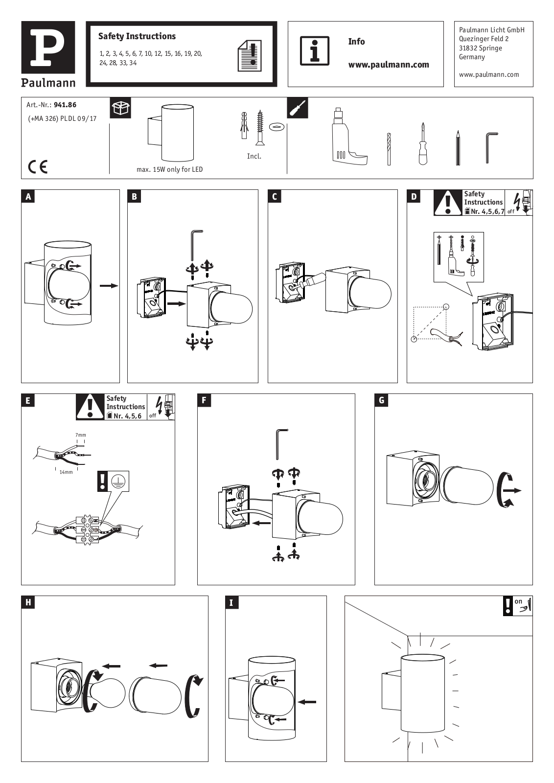 Paulmann 94186 Installation manual - ManualMachine.com