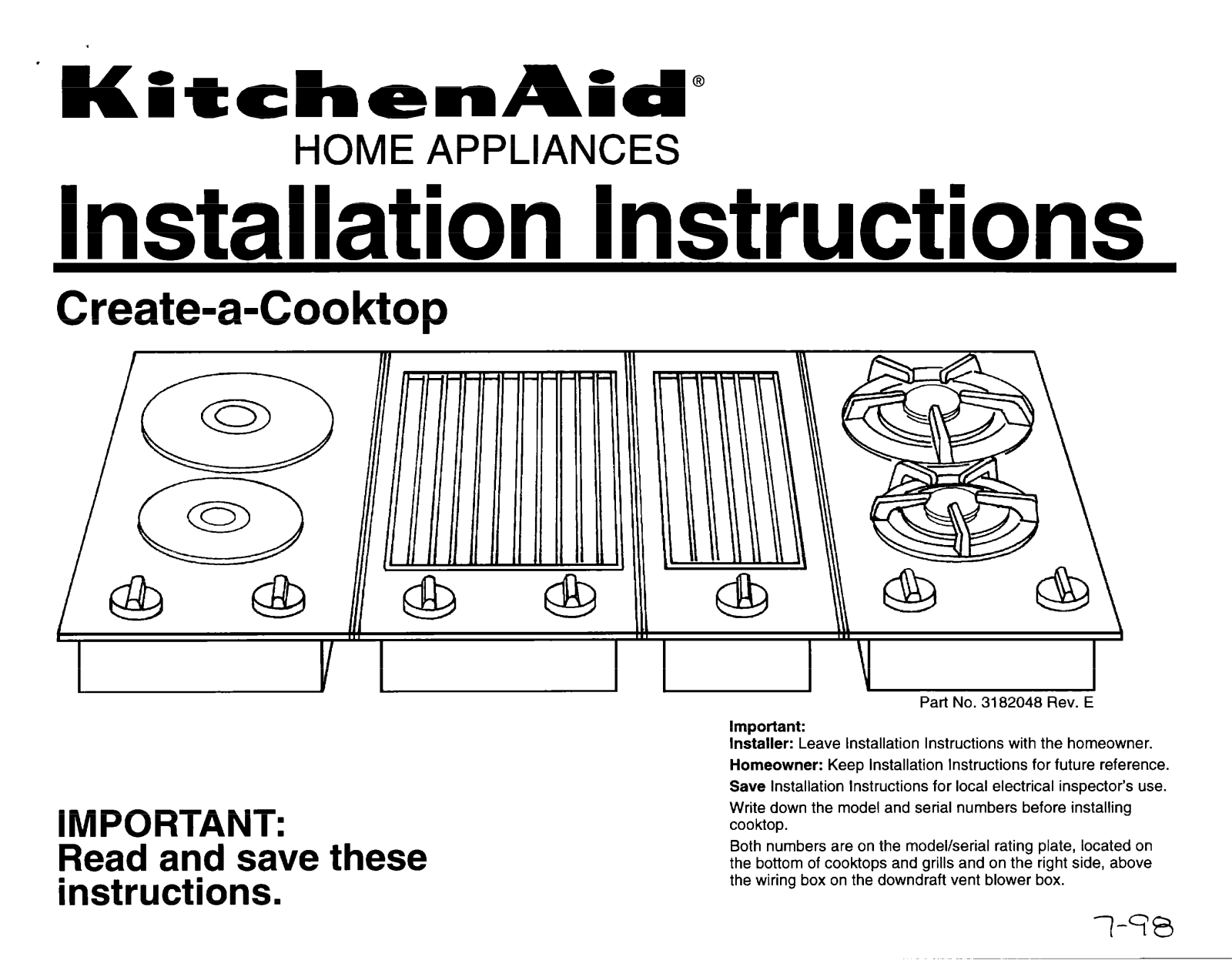 KitchenAid 3182048 User Manual