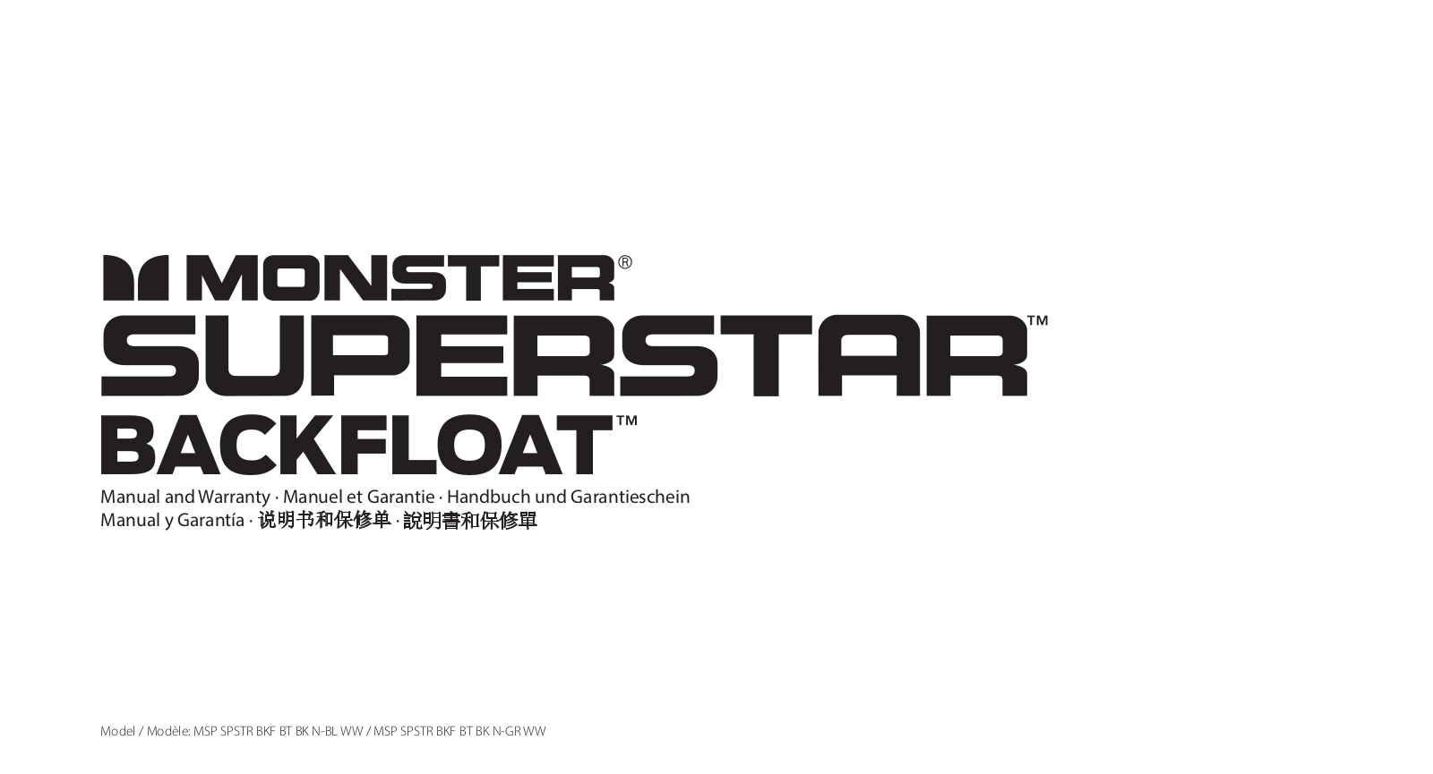 Monster SuperStar BackFloat Waterproof Bluetooth Speaker User Manual