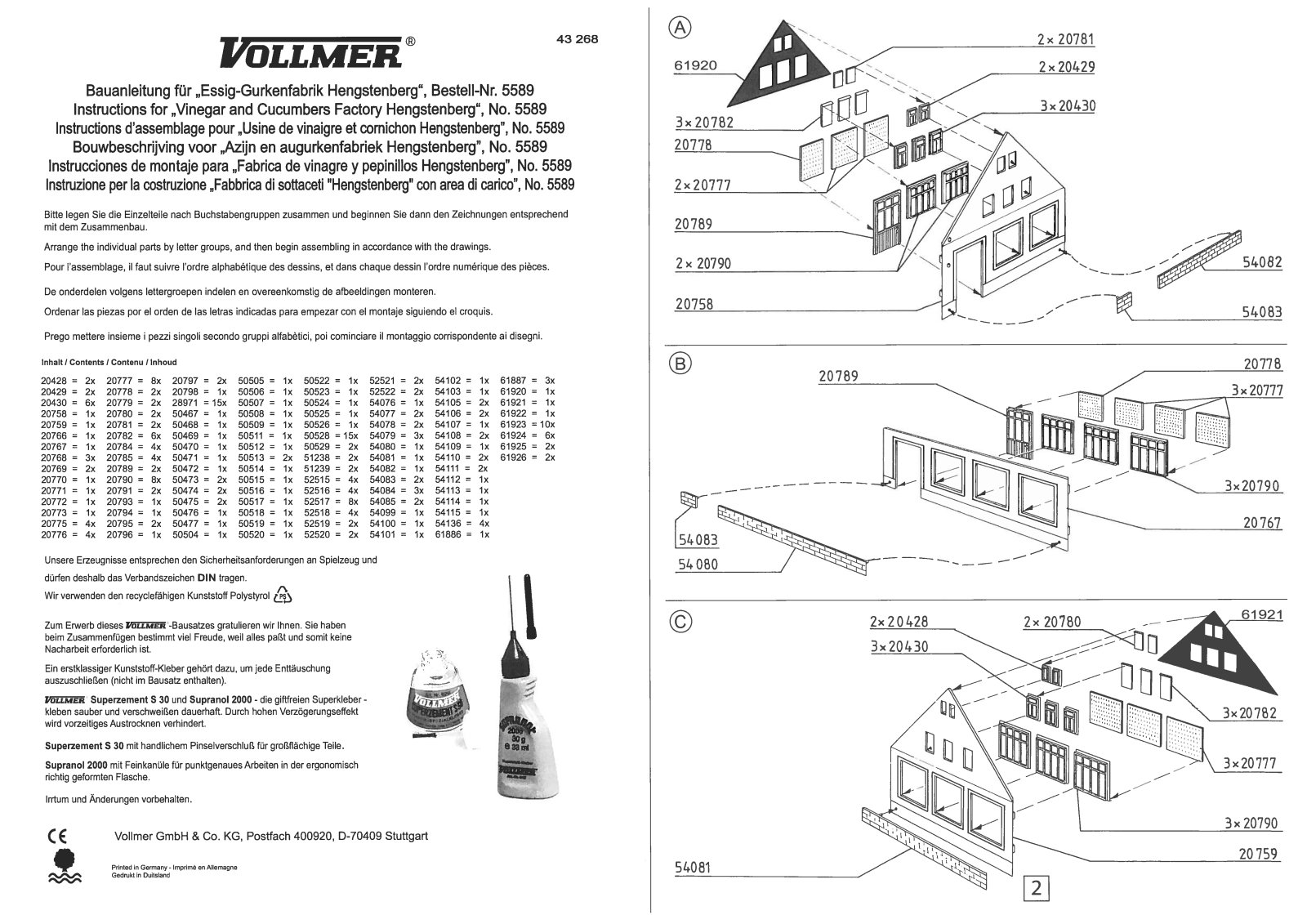 Vollmer 5589 Instructions - ManualMachine.com