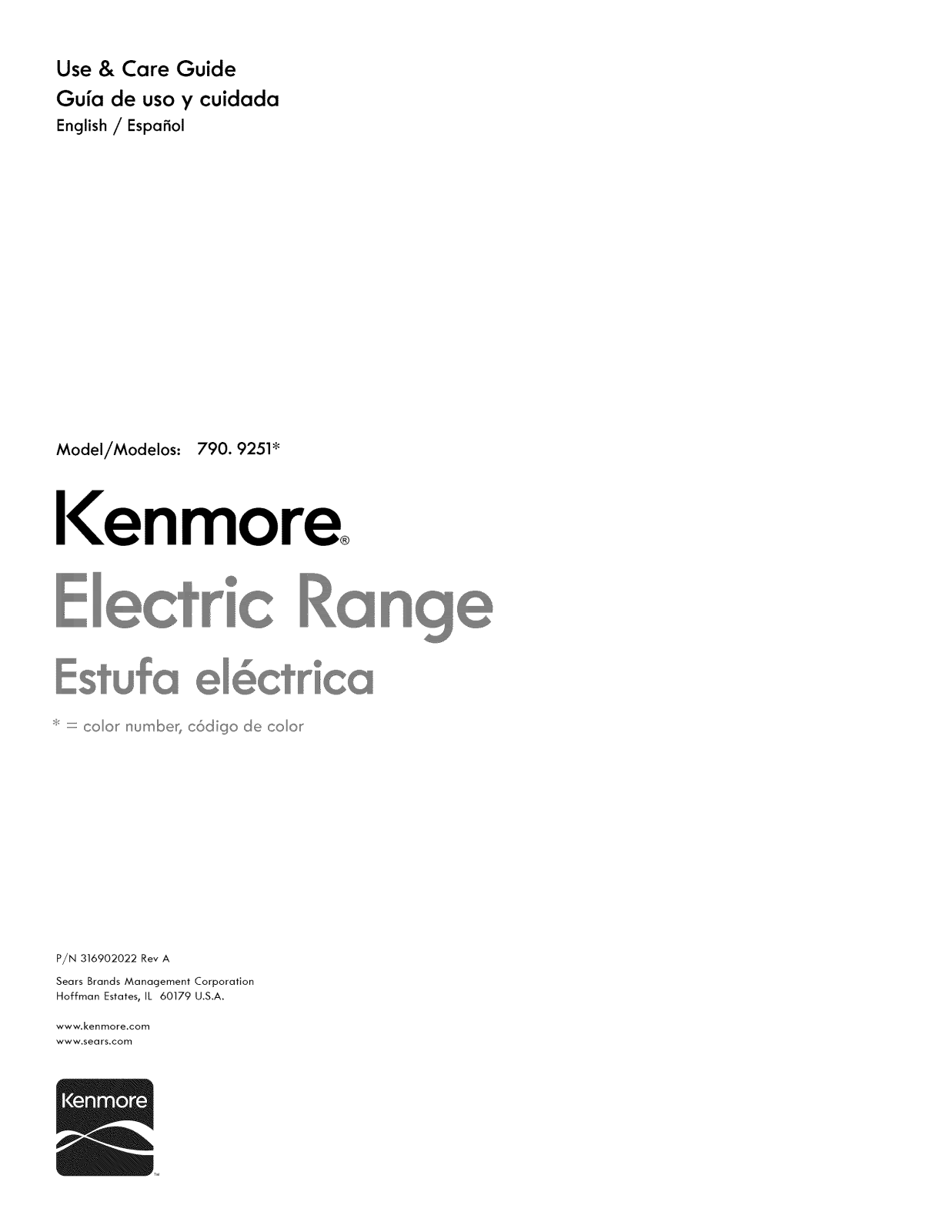 Kenmore 79092512210, 79092512211, 79092513210, 79092513211, 79092519210 Owner’s Manual