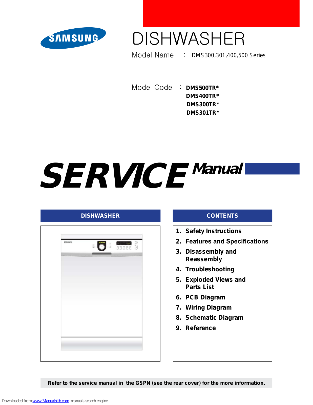 Samsung DMS400TR series, DMS500TR series, DMS300 series, DMS301 series, DMS400 series Service Manual