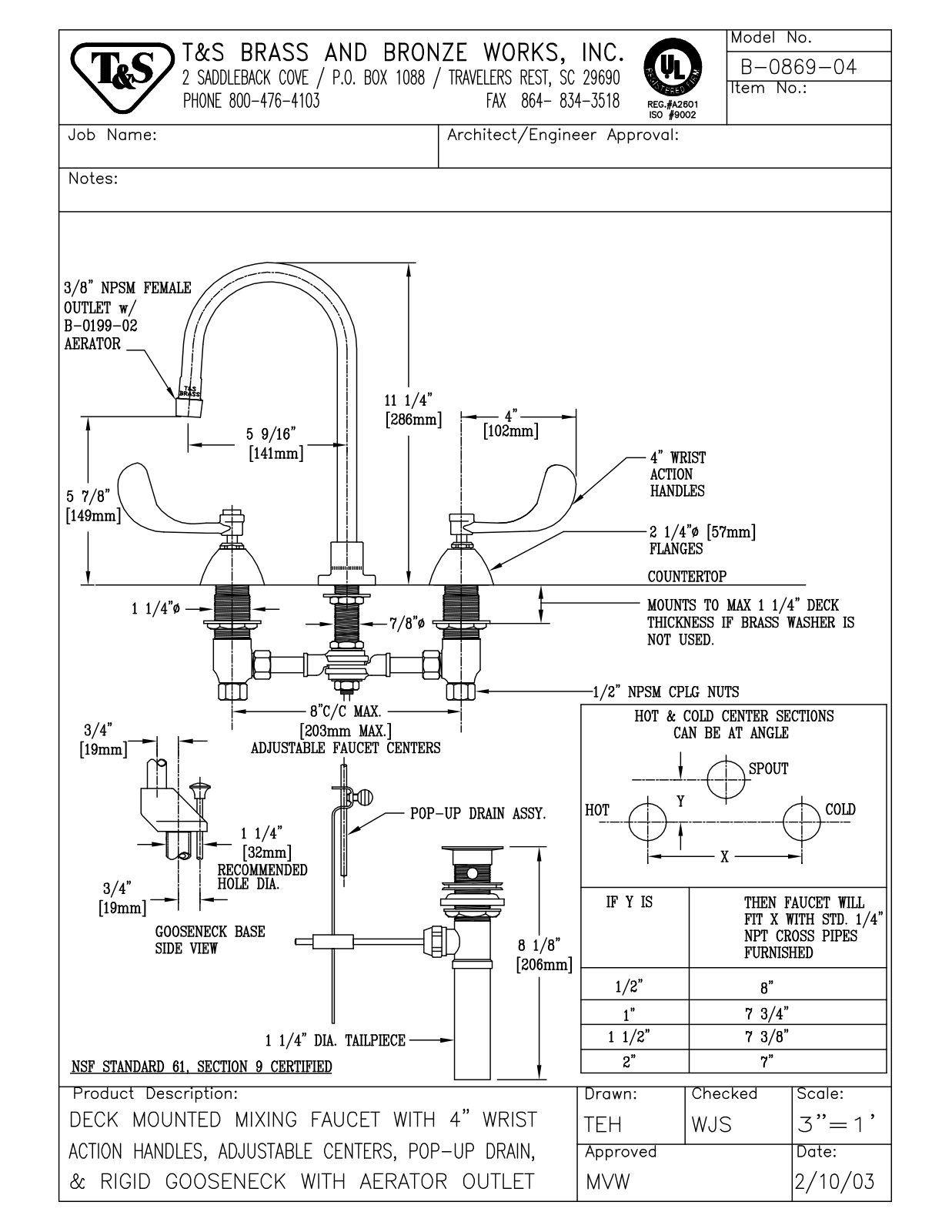 T&S Brass B-0869-04 User Manual