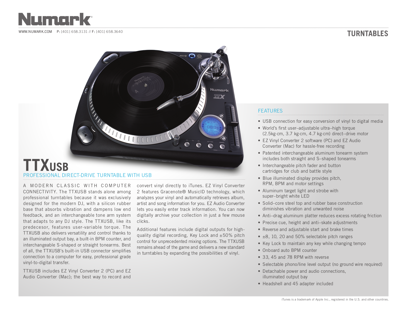 Numark Industries TTXusb User Manual