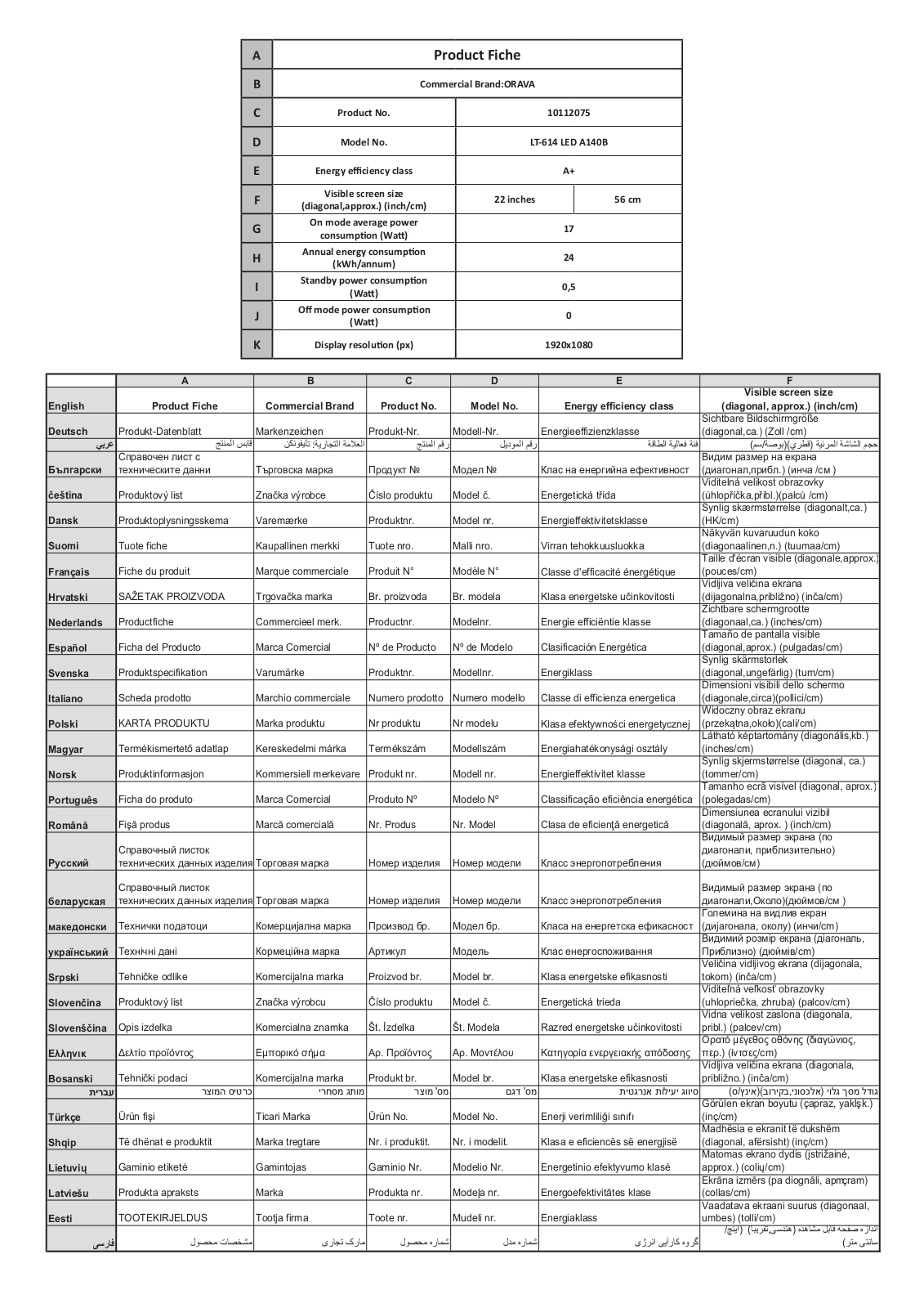 Orava LT-614 User Manual