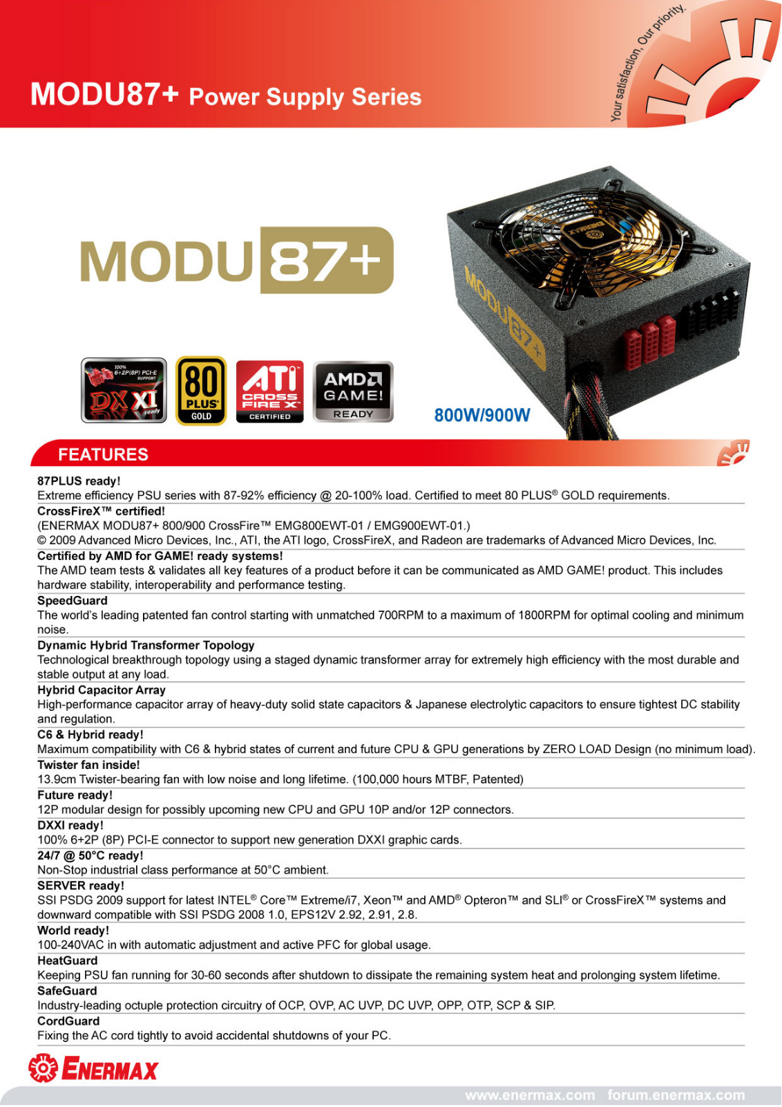 Enermax MODU87+ DATASHEET