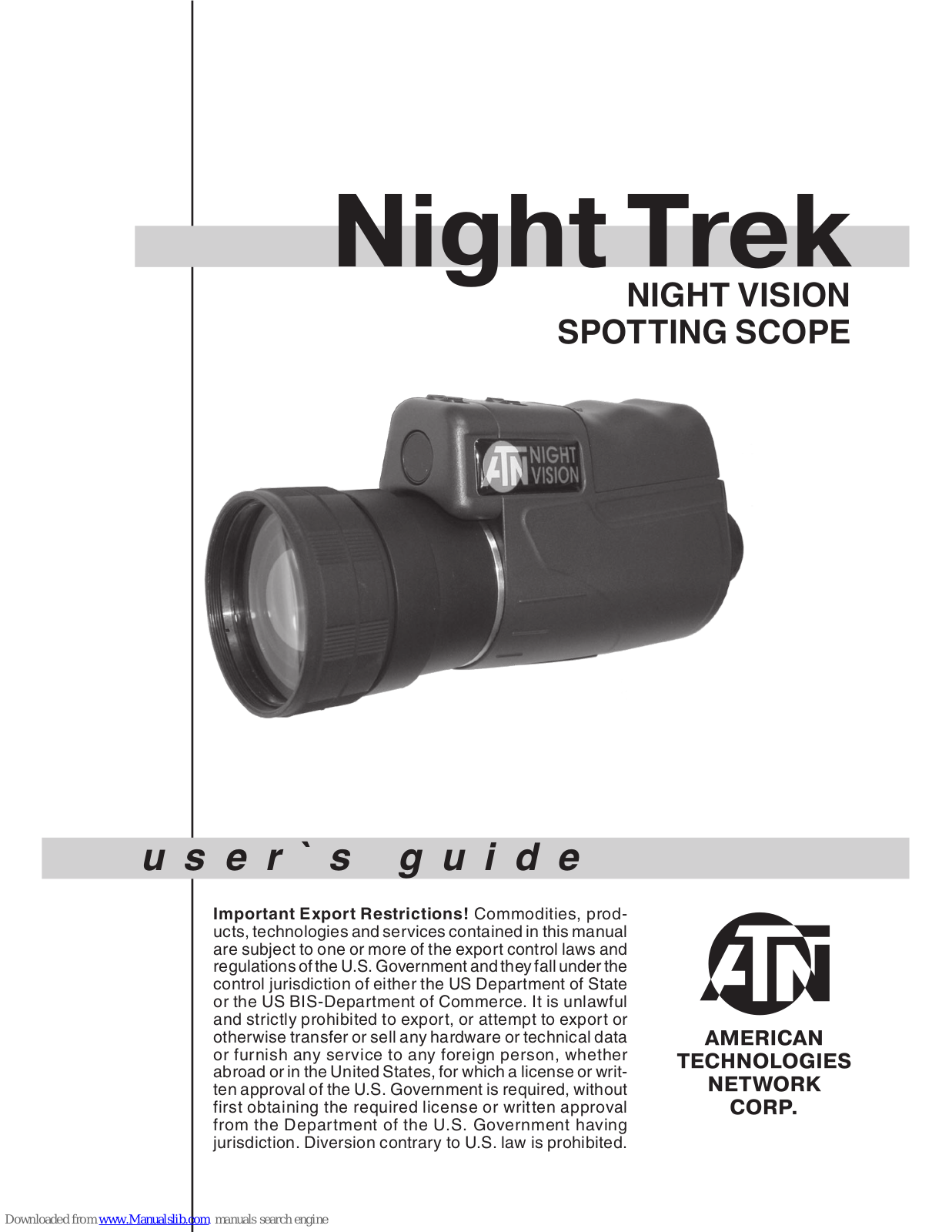 ATN Night Trek User Manual