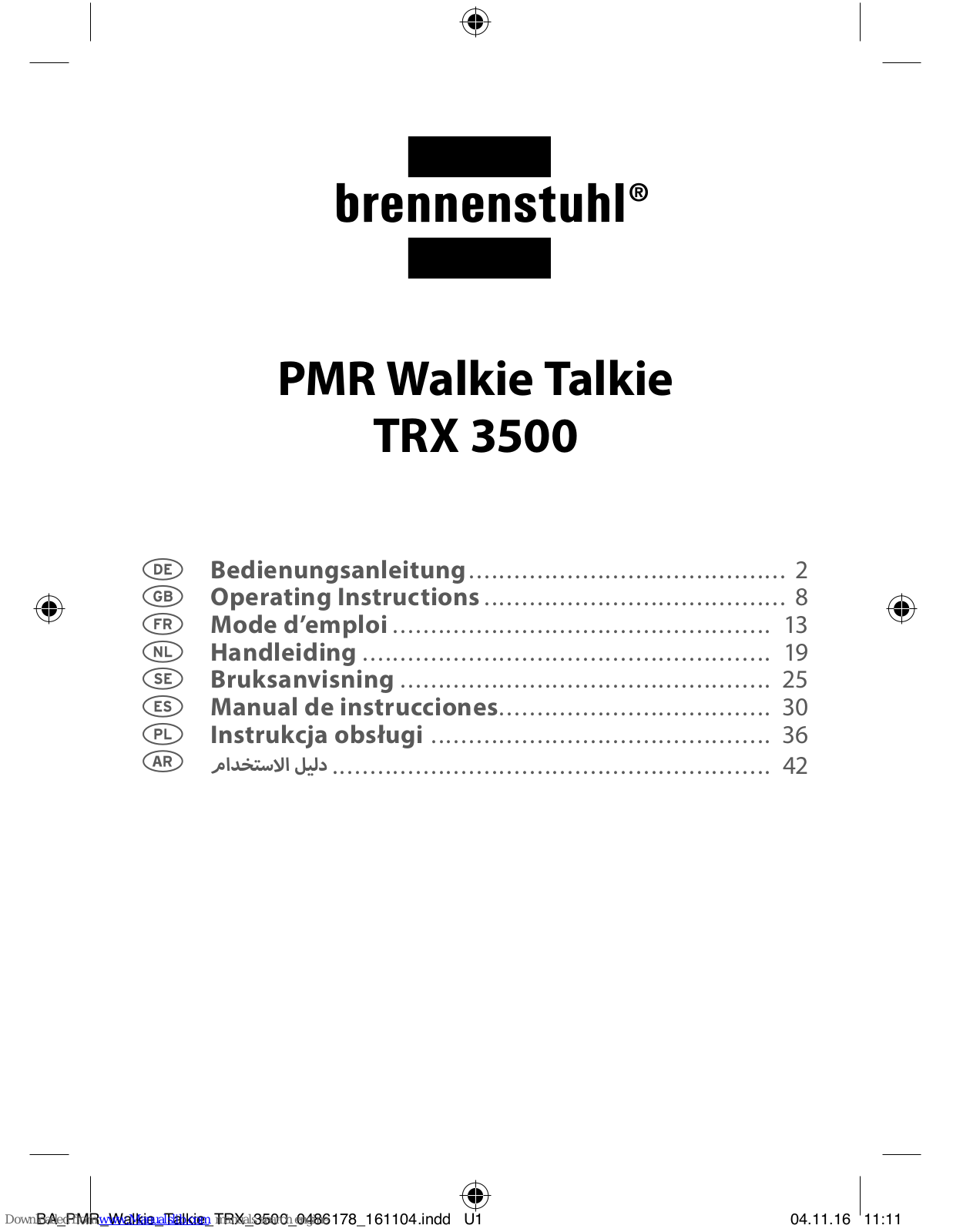 brennenstuhl TRX 3500 Operating Instructions Manual