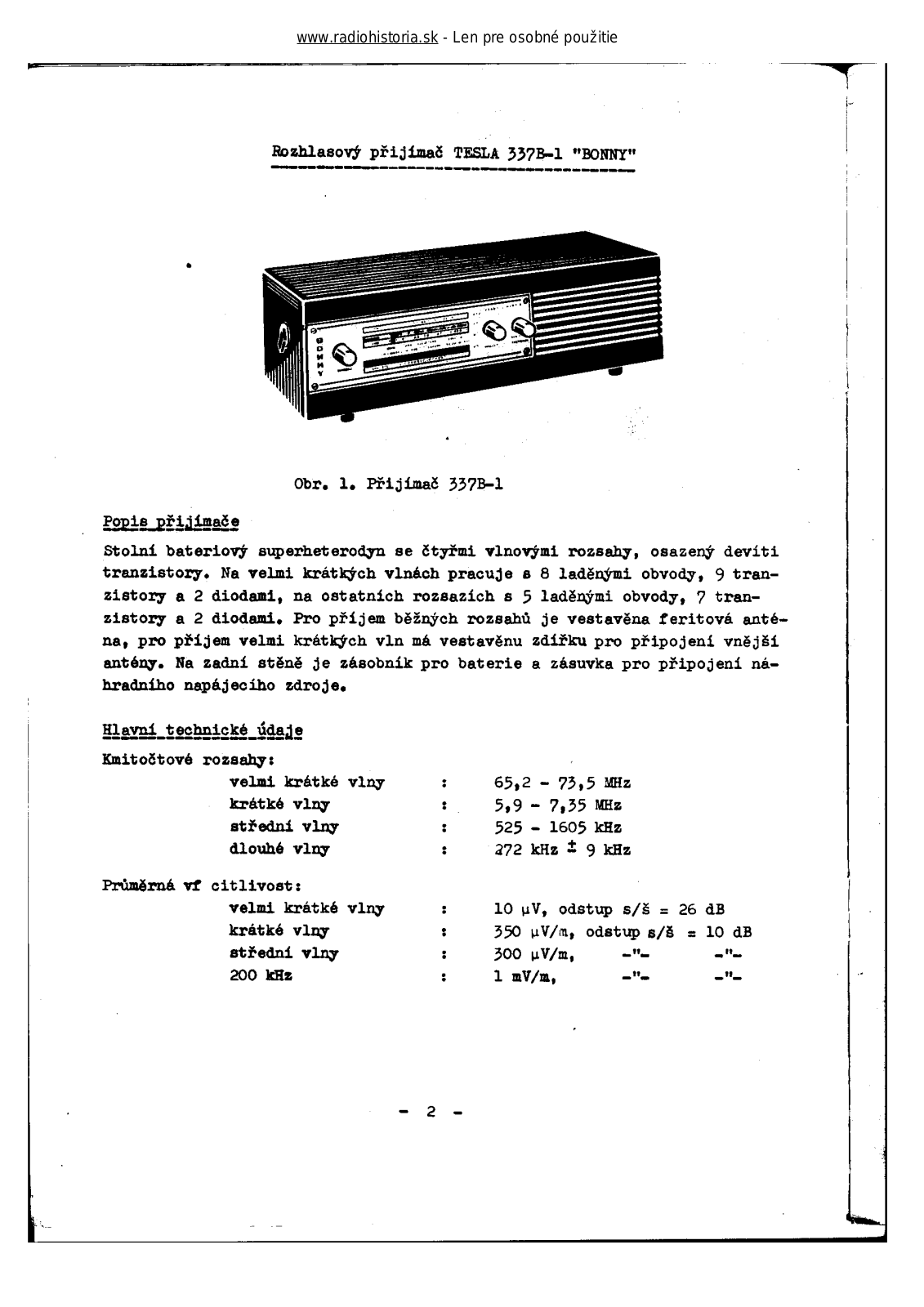 Tesla 337A Bonny User Manual